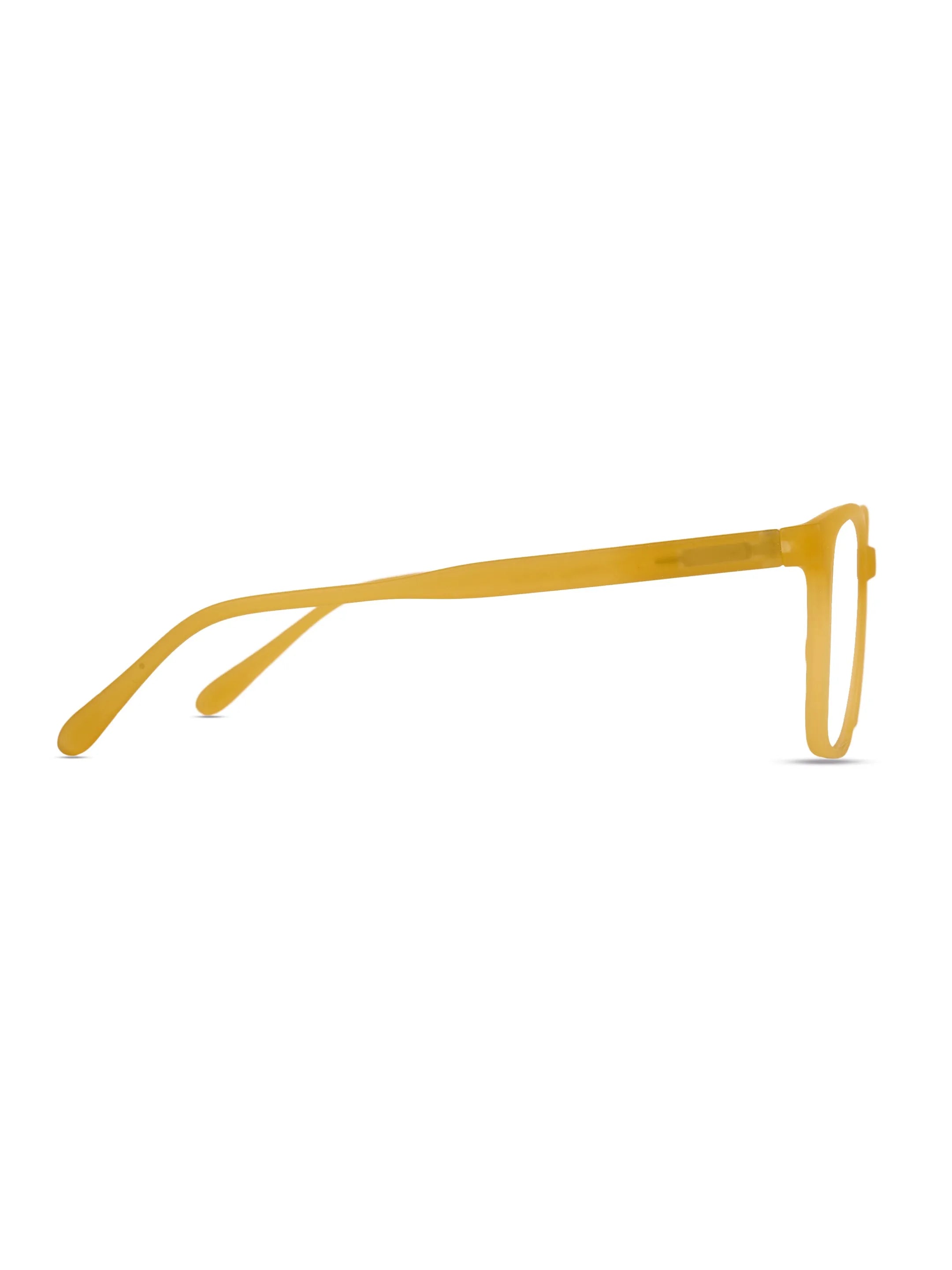 Focusly | Transparent Orange Medium Full Rim RECTANGLE Computer Glasses for Men & Women [Blue Block]