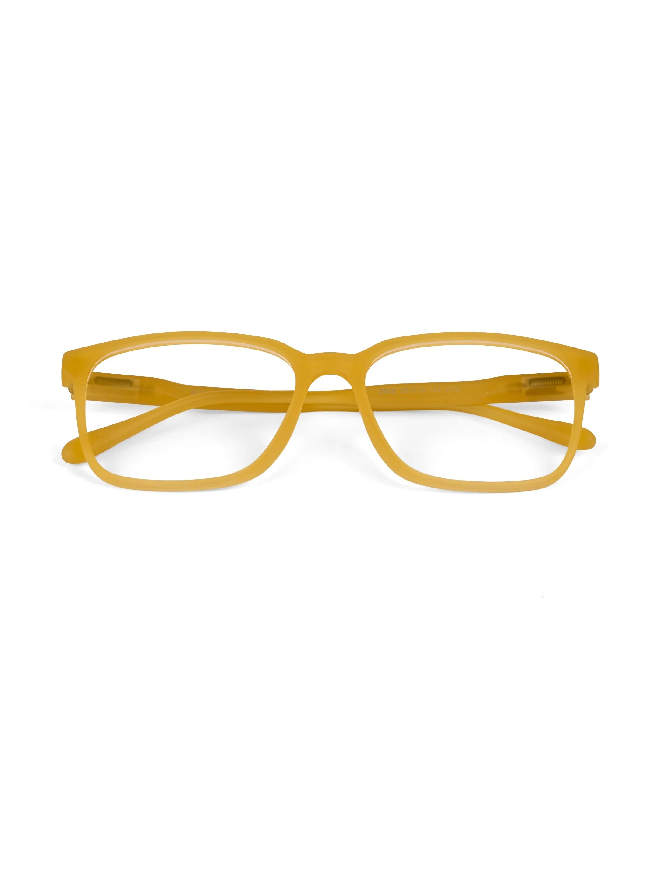 Focusly | Transparent Orange Medium Full Rim RECTANGLE Computer Glasses for Men & Women [Blue Block]