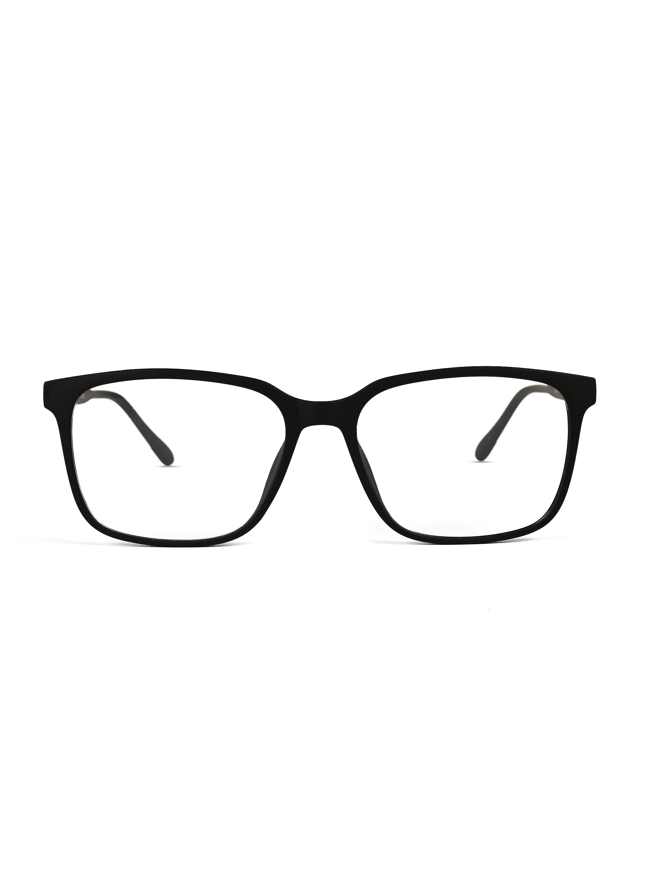 Focusly | Black Medium Full Rim RECTANGLE Computer Glasses for Men & Women [Blue Block]