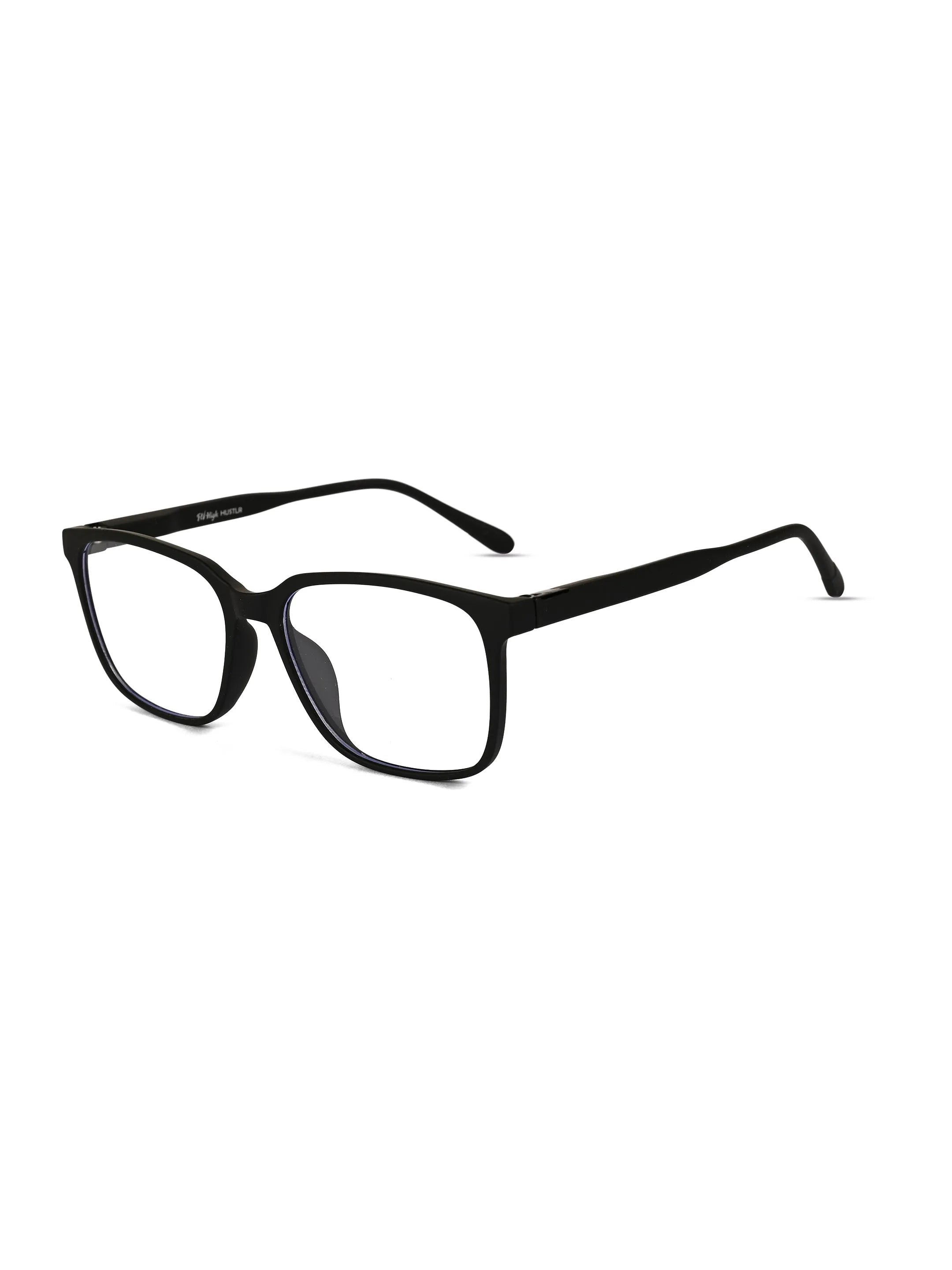 Focusly | Black Medium Full Rim RECTANGLE Computer Glasses for Men & Women [Blue Block]