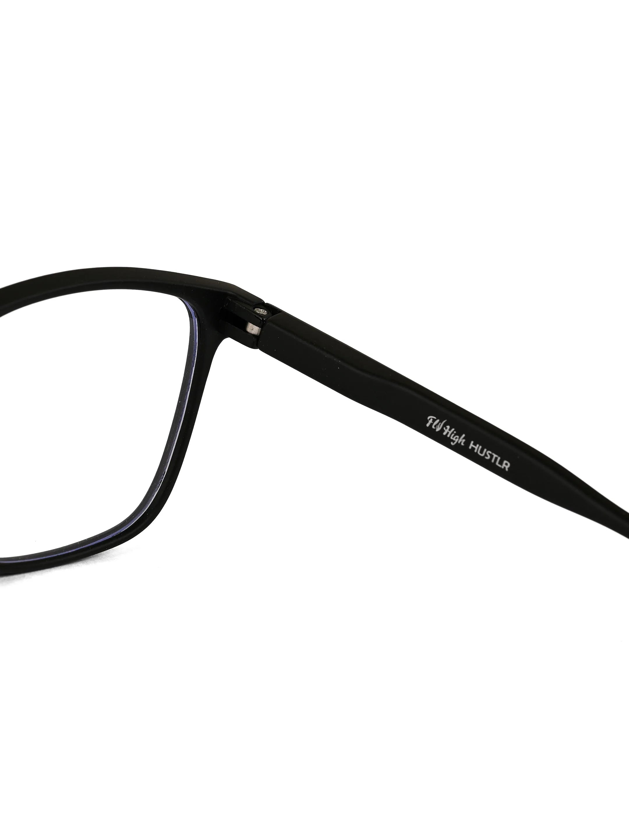 Focusly | Black Medium Full Rim RECTANGLE Computer Glasses for Men & Women [Blue Block]