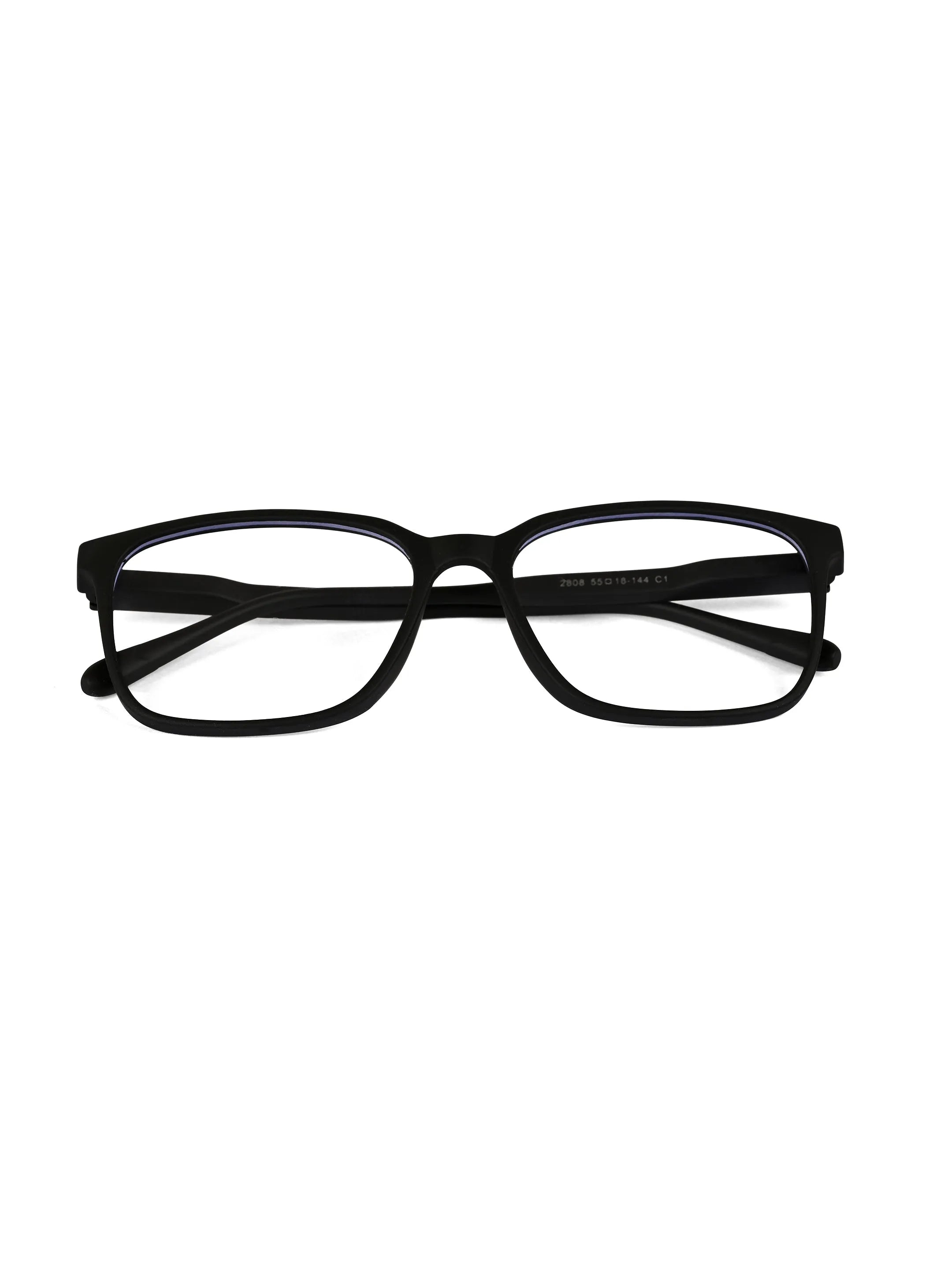 Focusly | Black Medium Full Rim RECTANGLE Computer Glasses for Men & Women [Blue Block]