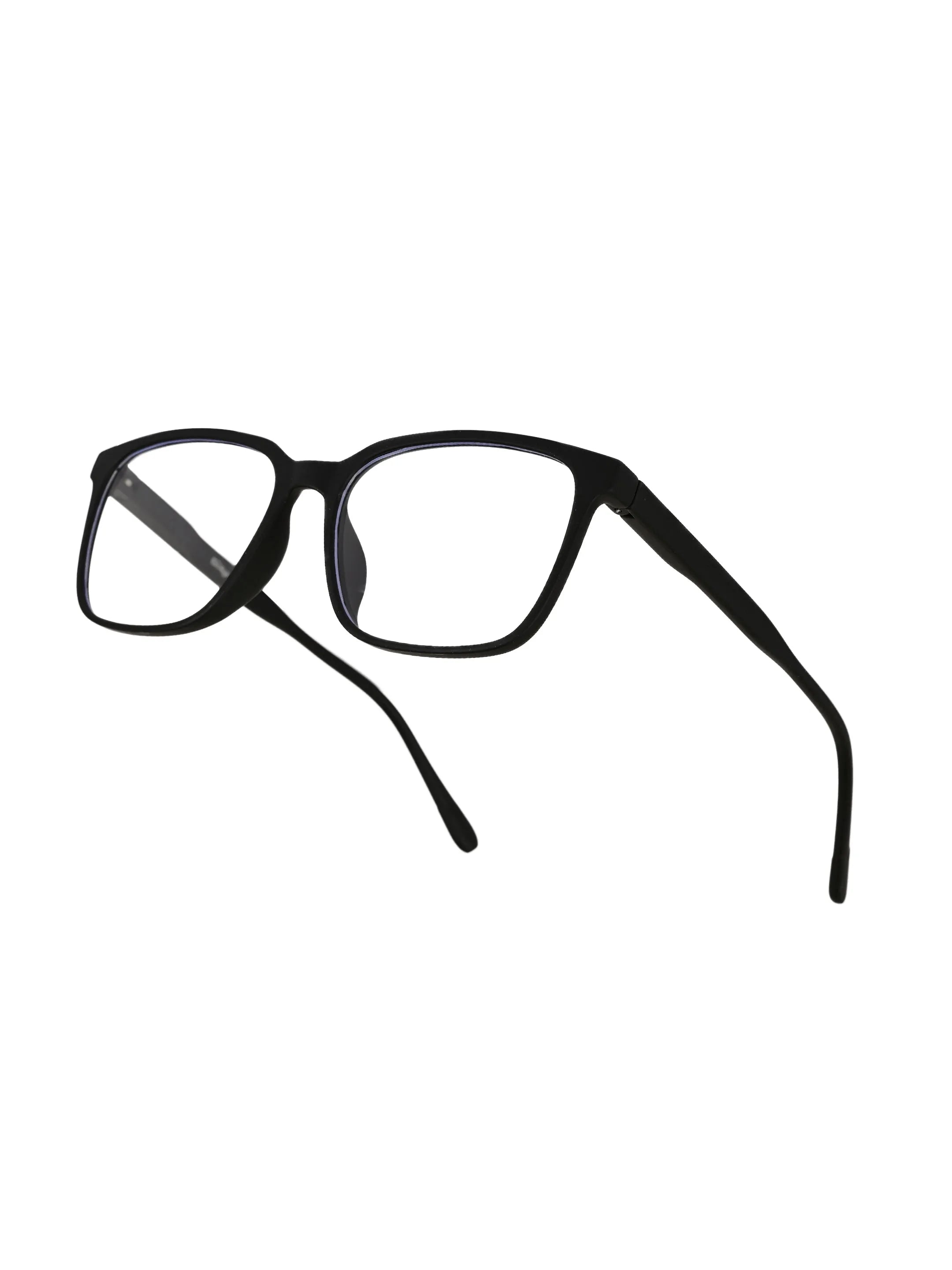 Focusly | Black Medium Full Rim RECTANGLE Computer Glasses for Men & Women [Blue Block]