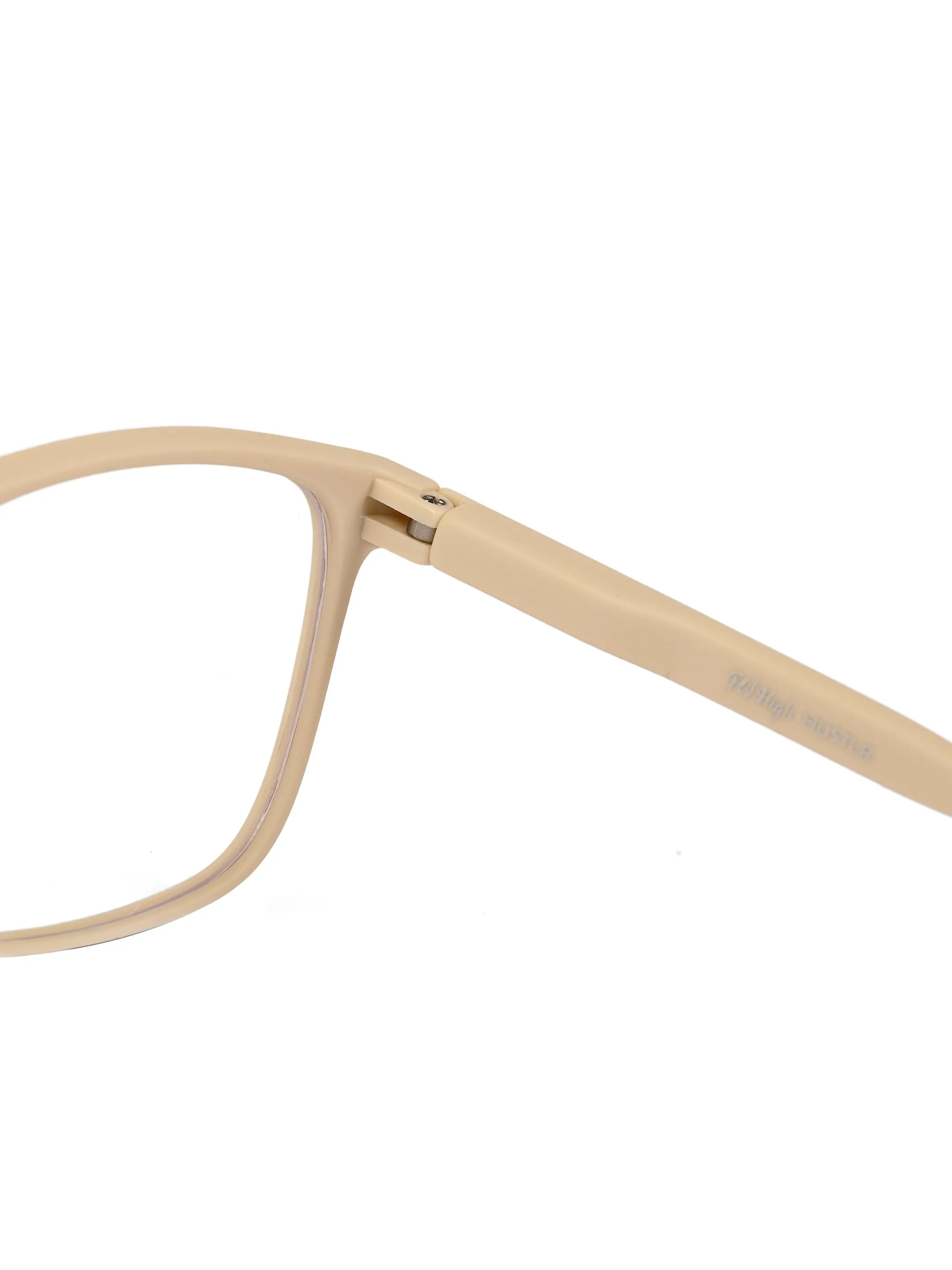 Focusly | Cream Medium Full Rim RECTANGLE Computer Glasses for Men & Women [Blue Block]