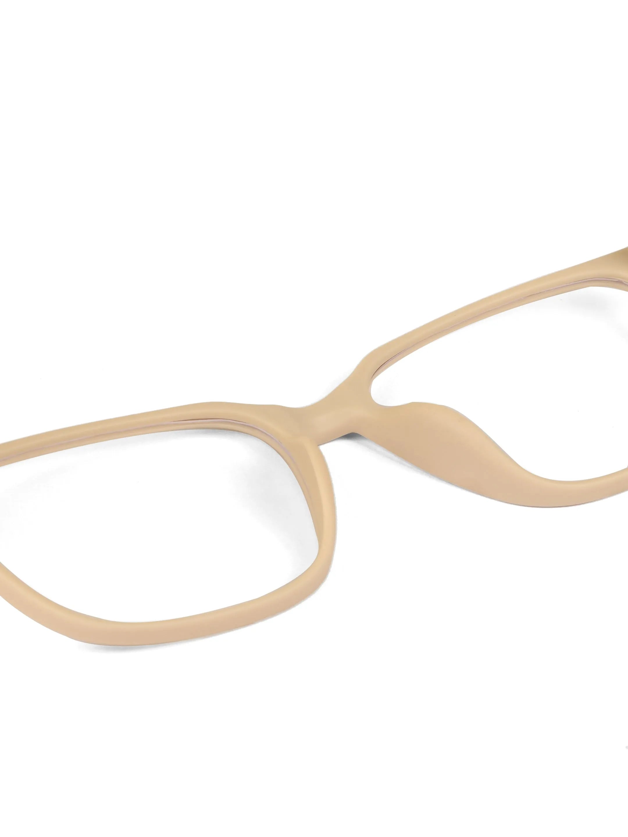 Focusly | Cream Medium Full Rim RECTANGLE Computer Glasses for Men & Women [Blue Block]