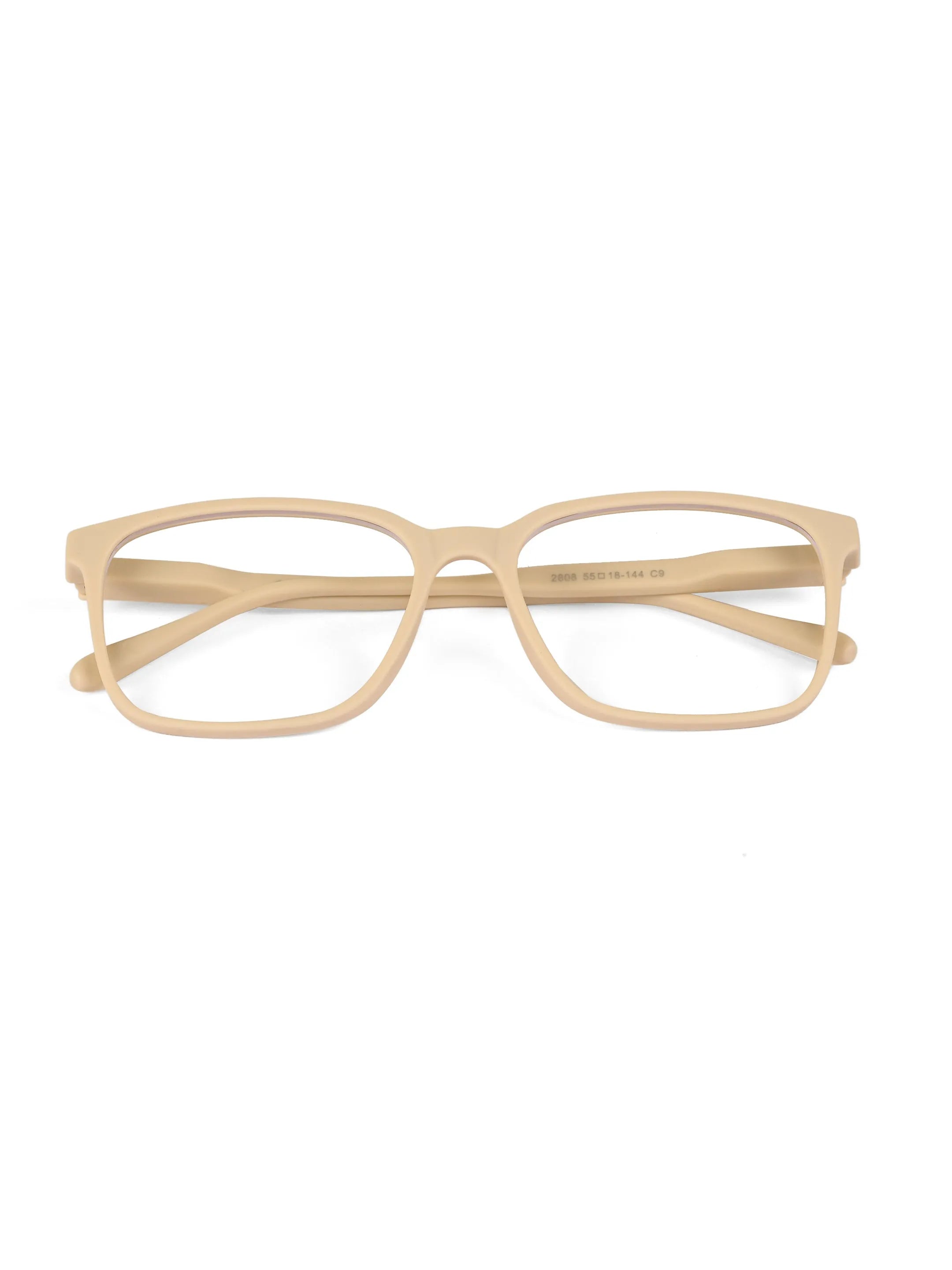 Focusly | Cream Medium Full Rim RECTANGLE Computer Glasses for Men & Women [Blue Block]
