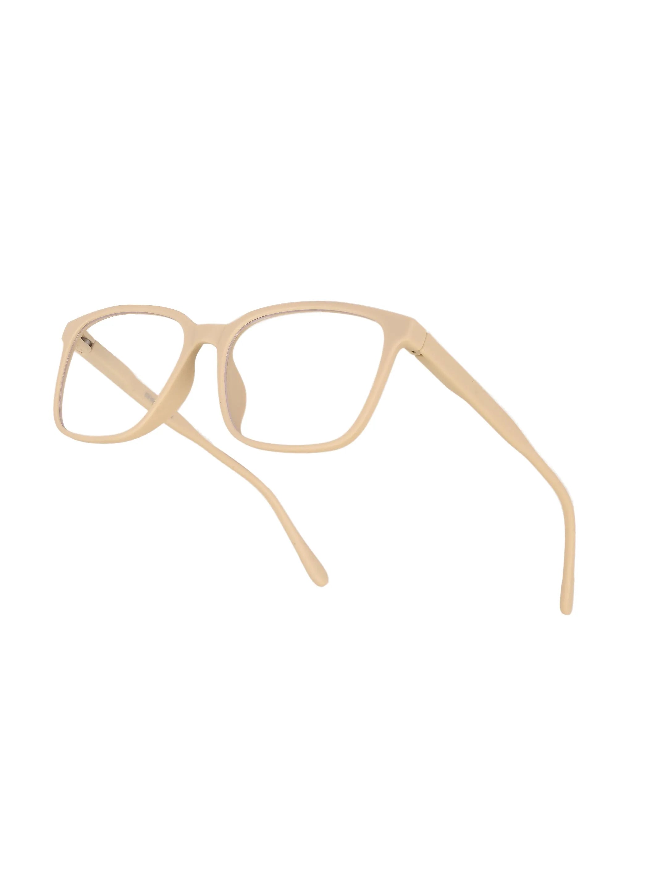Focusly | Cream Medium Full Rim RECTANGLE Computer Glasses for Men & Women [Blue Block]