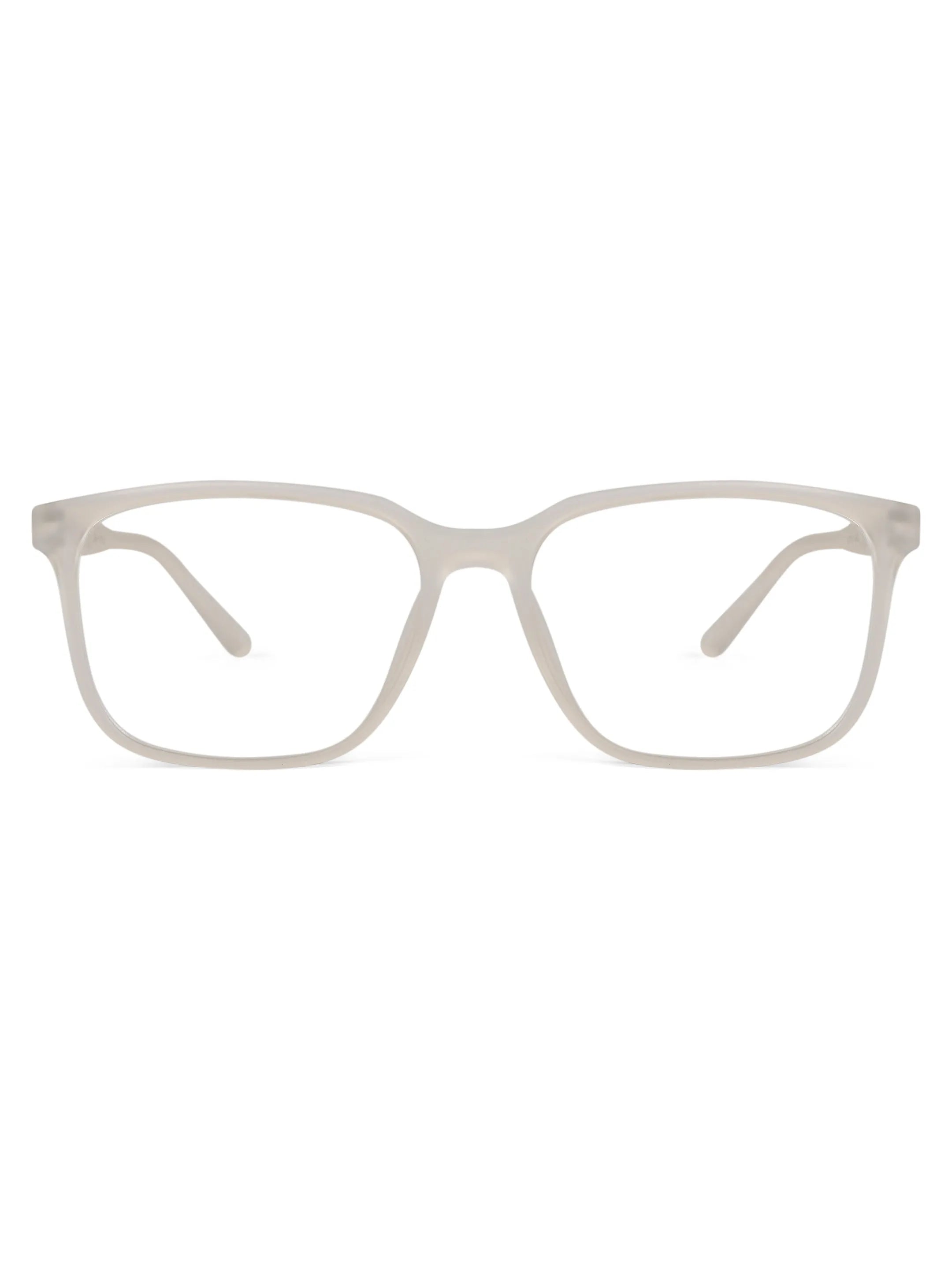 Focusly | Transparent Medium Full Rim RECTANGLE Computer Glasses for Men & Women [Blue Block]