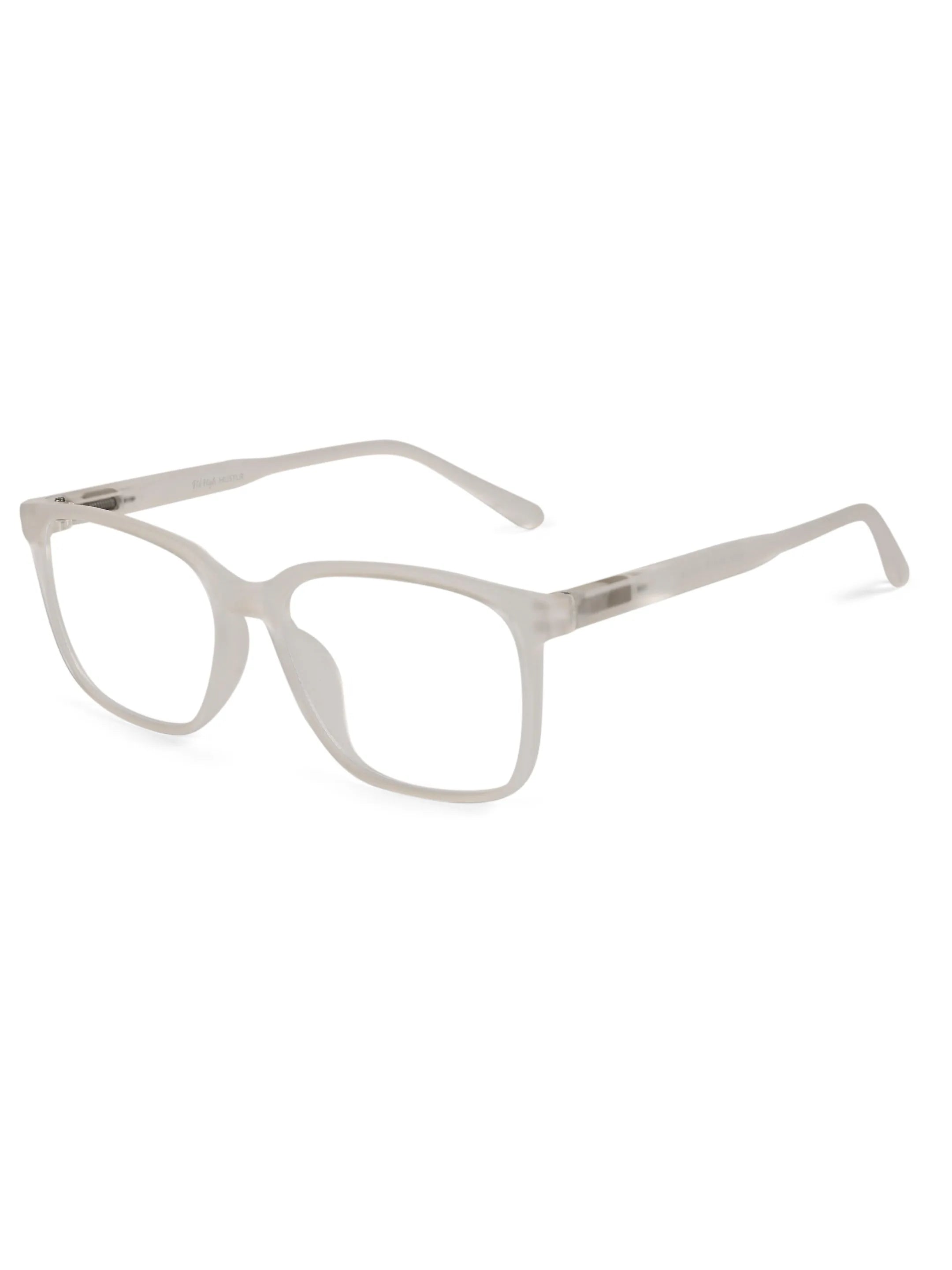 Focusly | Transparent Medium Full Rim RECTANGLE Computer Glasses for Men & Women [Blue Block]