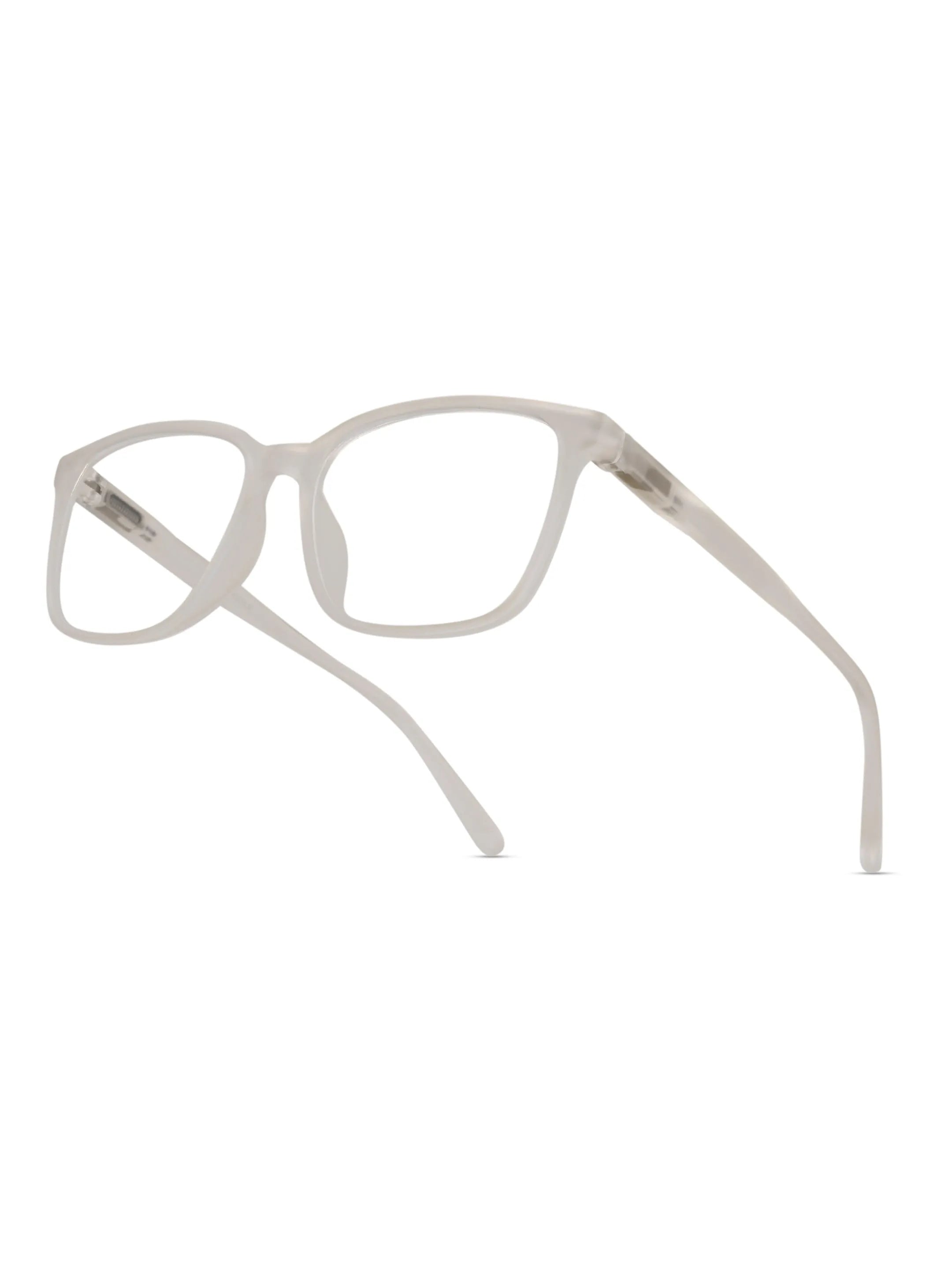 Focusly | Transparent Medium Full Rim RECTANGLE Computer Glasses for Men & Women [Blue Block]