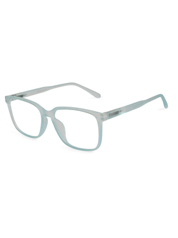 Focusly | Transparent Skyblue Medium Full Rim RECTANGLE Computer Glasses for Men & Women [Blue Block]