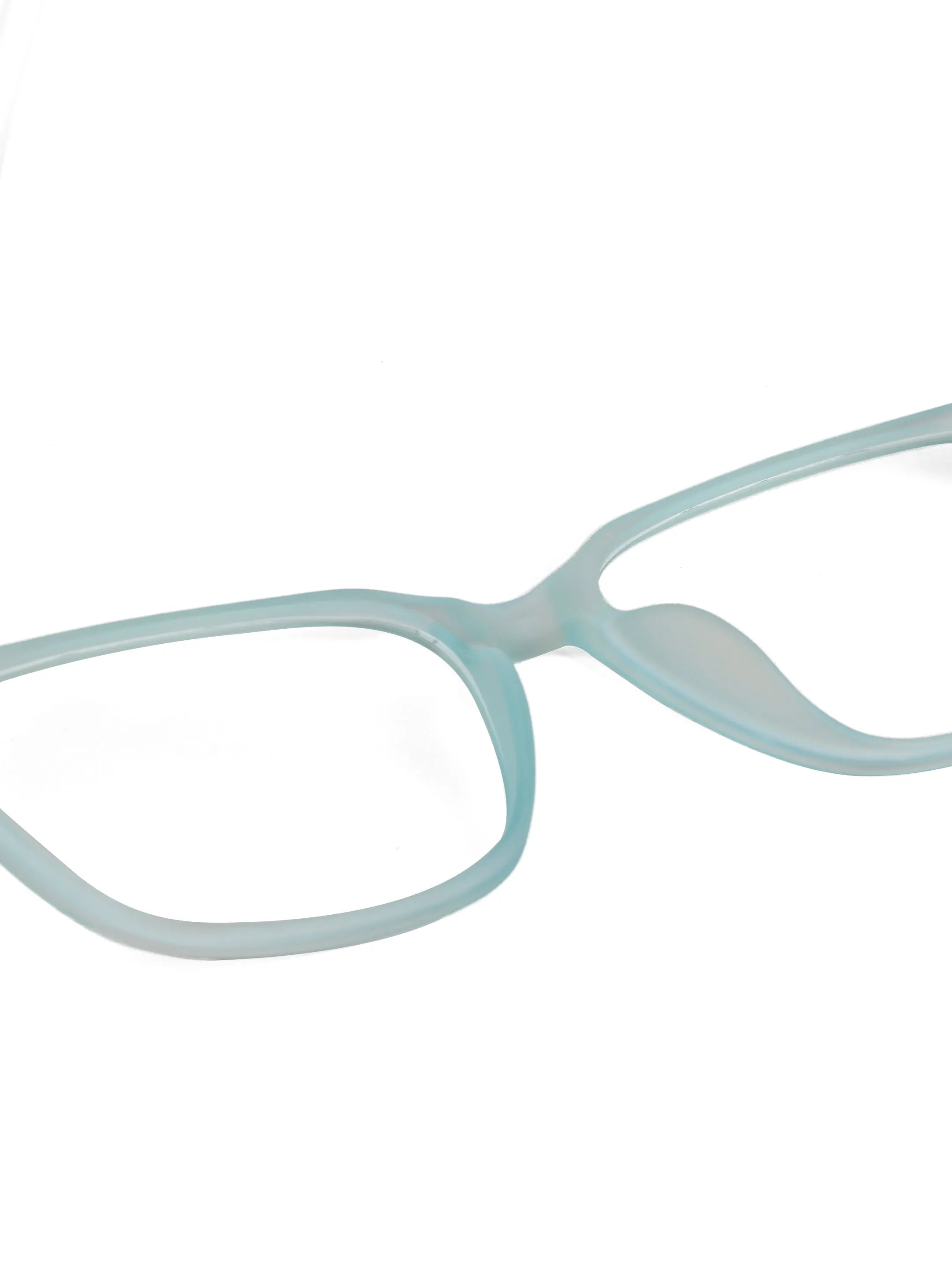 Focusly | Transparent Skyblue Medium Full Rim RECTANGLE Computer Glasses for Men & Women [Blue Block]