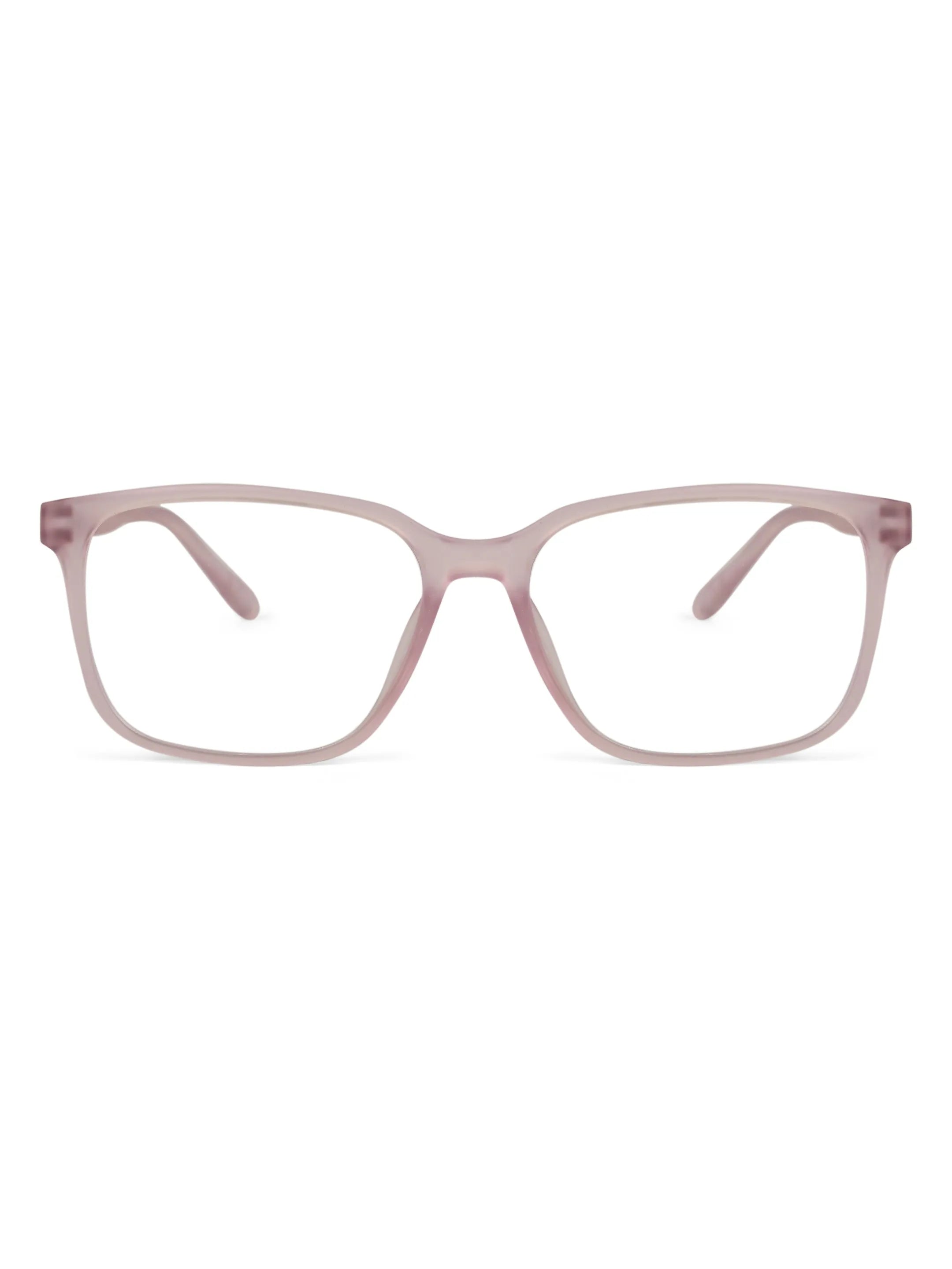 Focusly | Transparent Baby Pink Medium Full Rim RECTANGLE Computer Glasses for Men & Women [Blue Block]