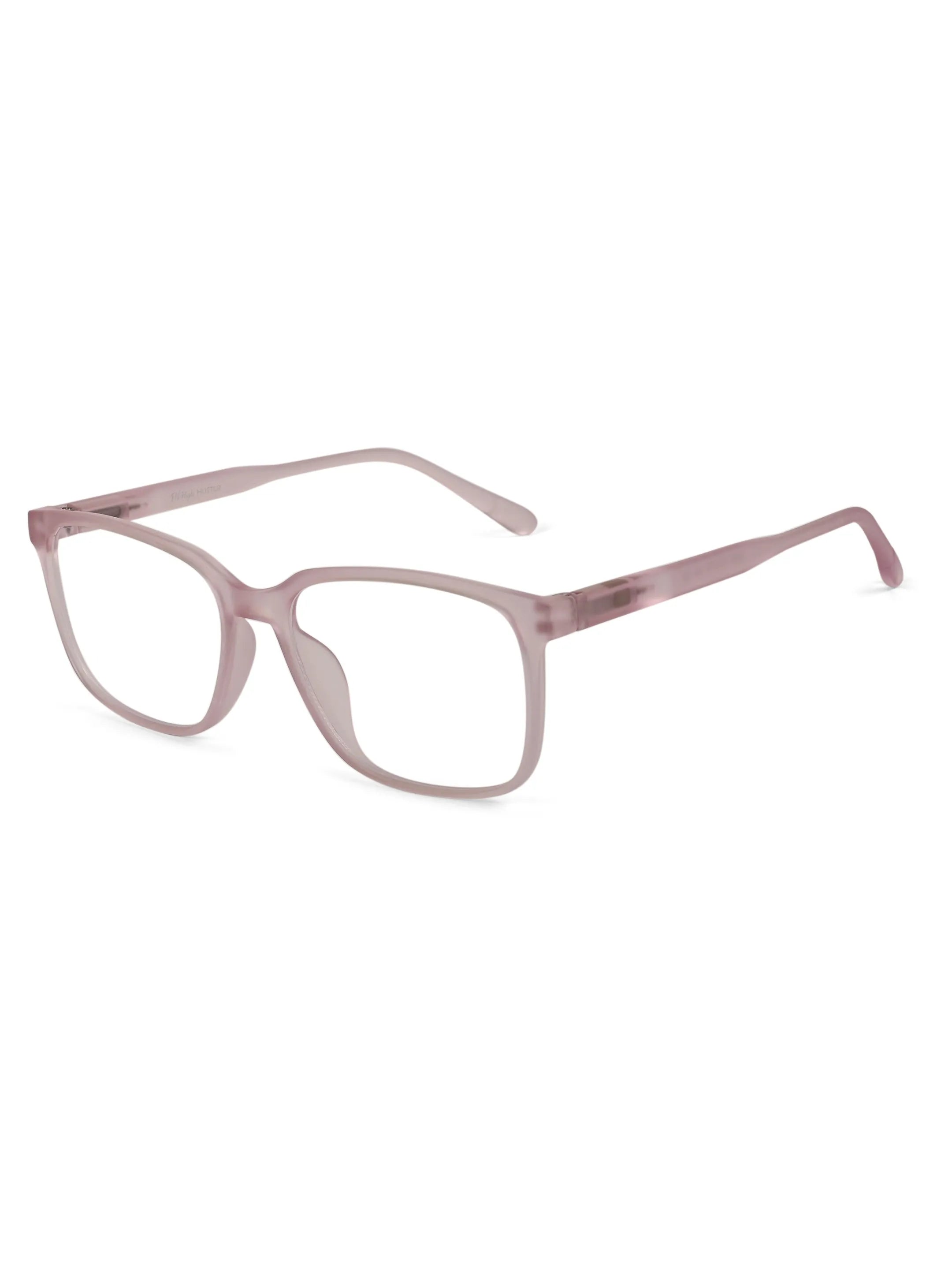 Focusly | Transparent Baby Pink Medium Full Rim RECTANGLE Computer Glasses for Men & Women [Blue Block]