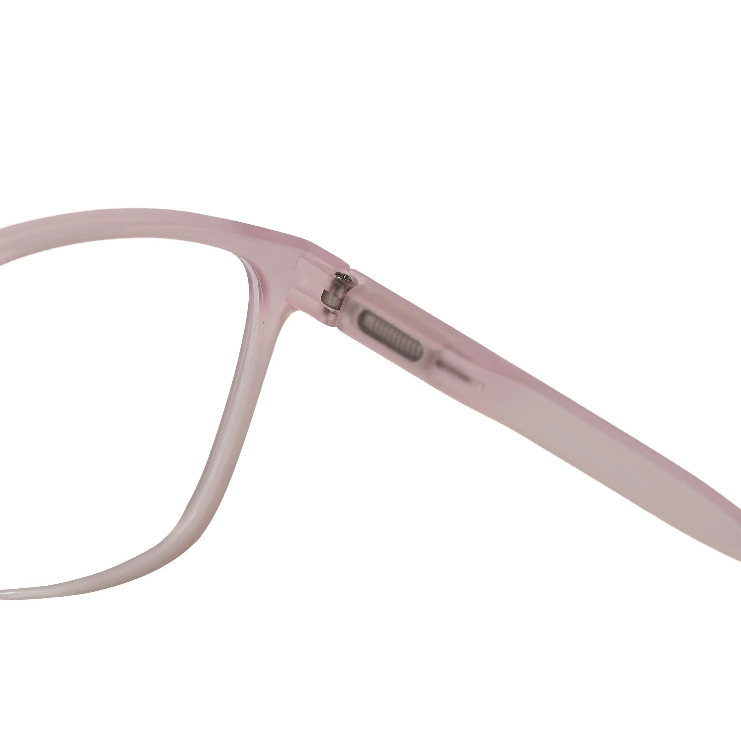 Focusly | Transparent Baby Pink Medium Full Rim RECTANGLE Computer Glasses for Men & Women [Blue Block]