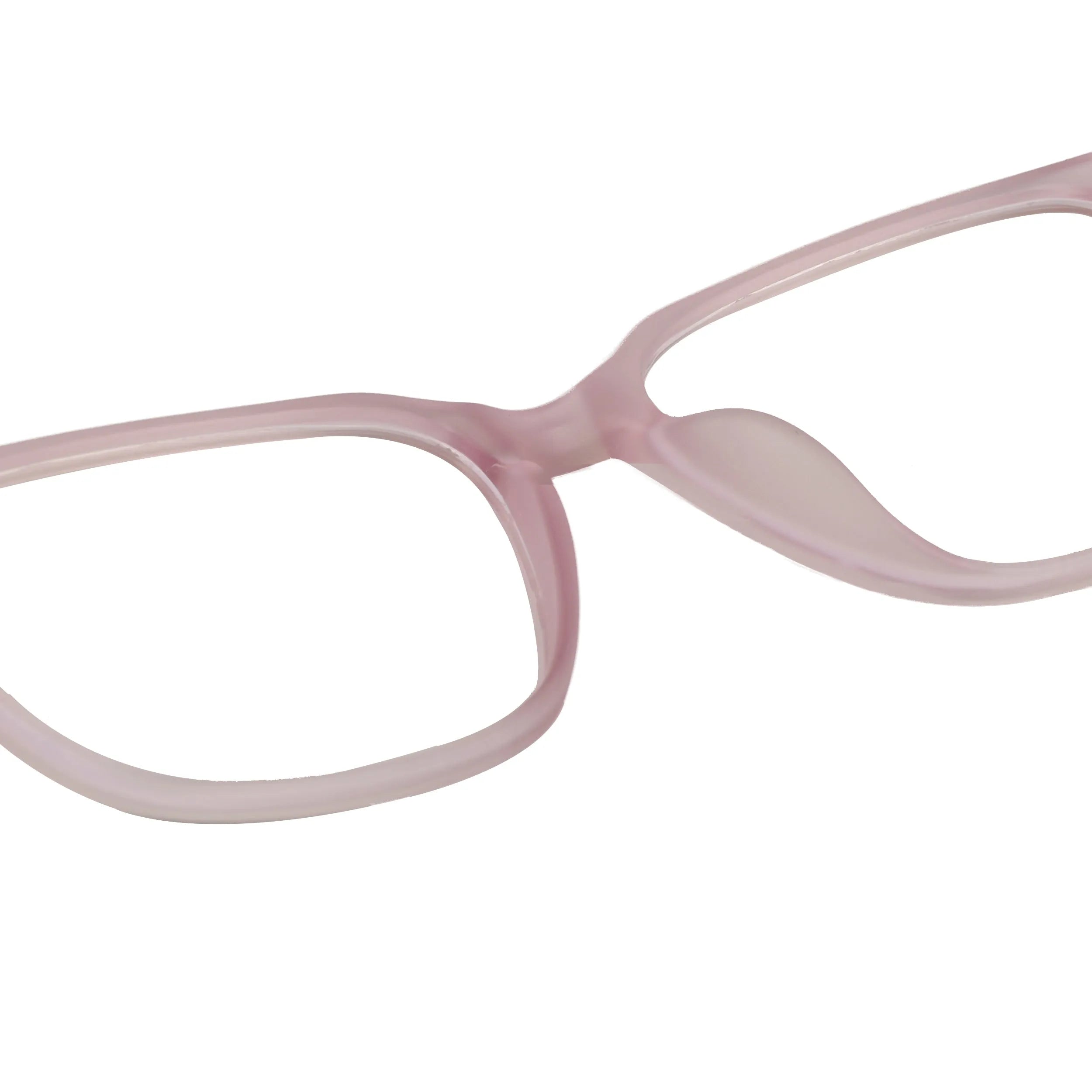 Focusly | Transparent Baby Pink Medium Full Rim RECTANGLE Computer Glasses for Men & Women [Blue Block]