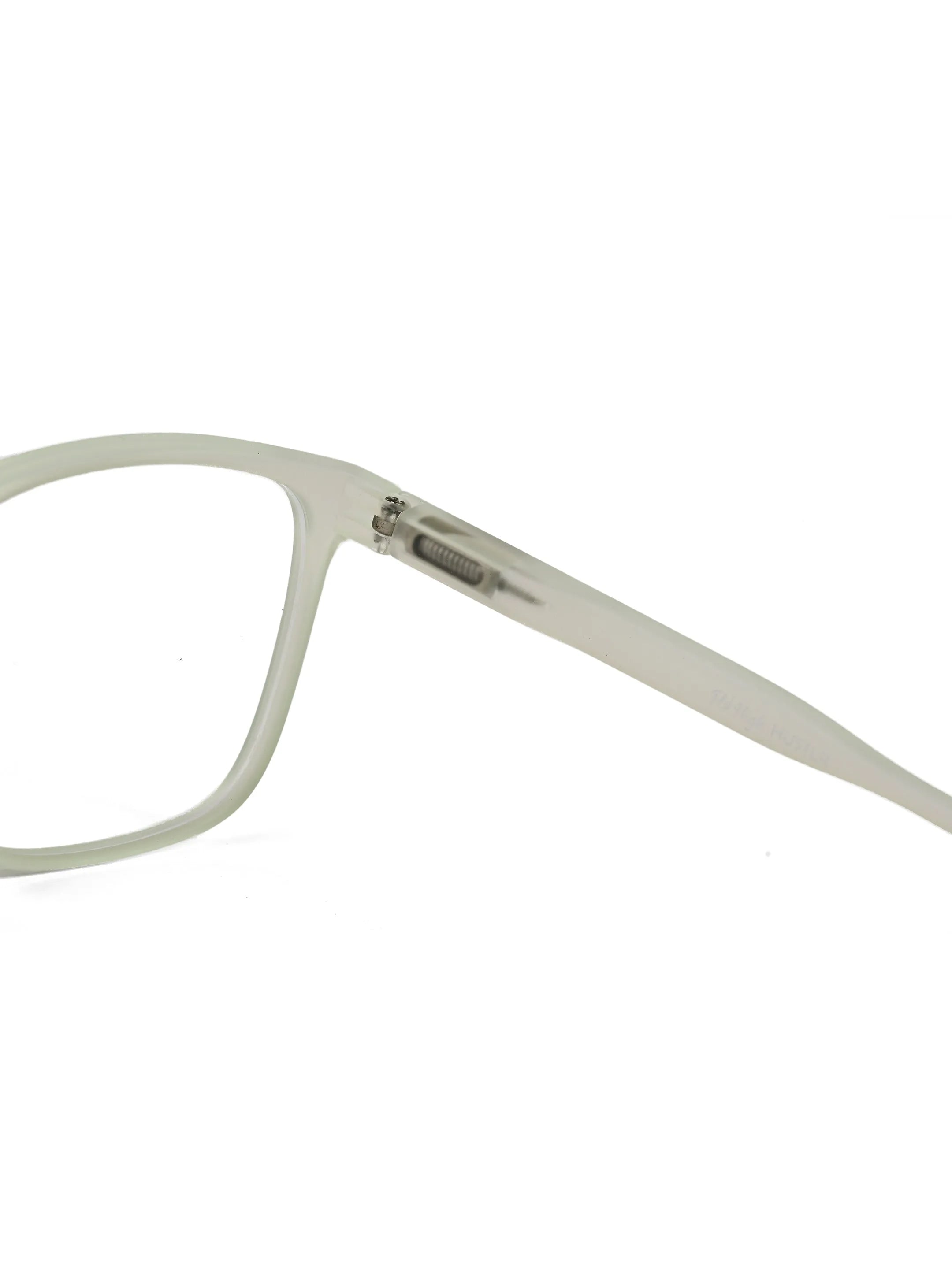 Focusly | Transparent Light Green Medium Full Rim RECTANGLE Computer Glasses for Men & Women [Blue Block]