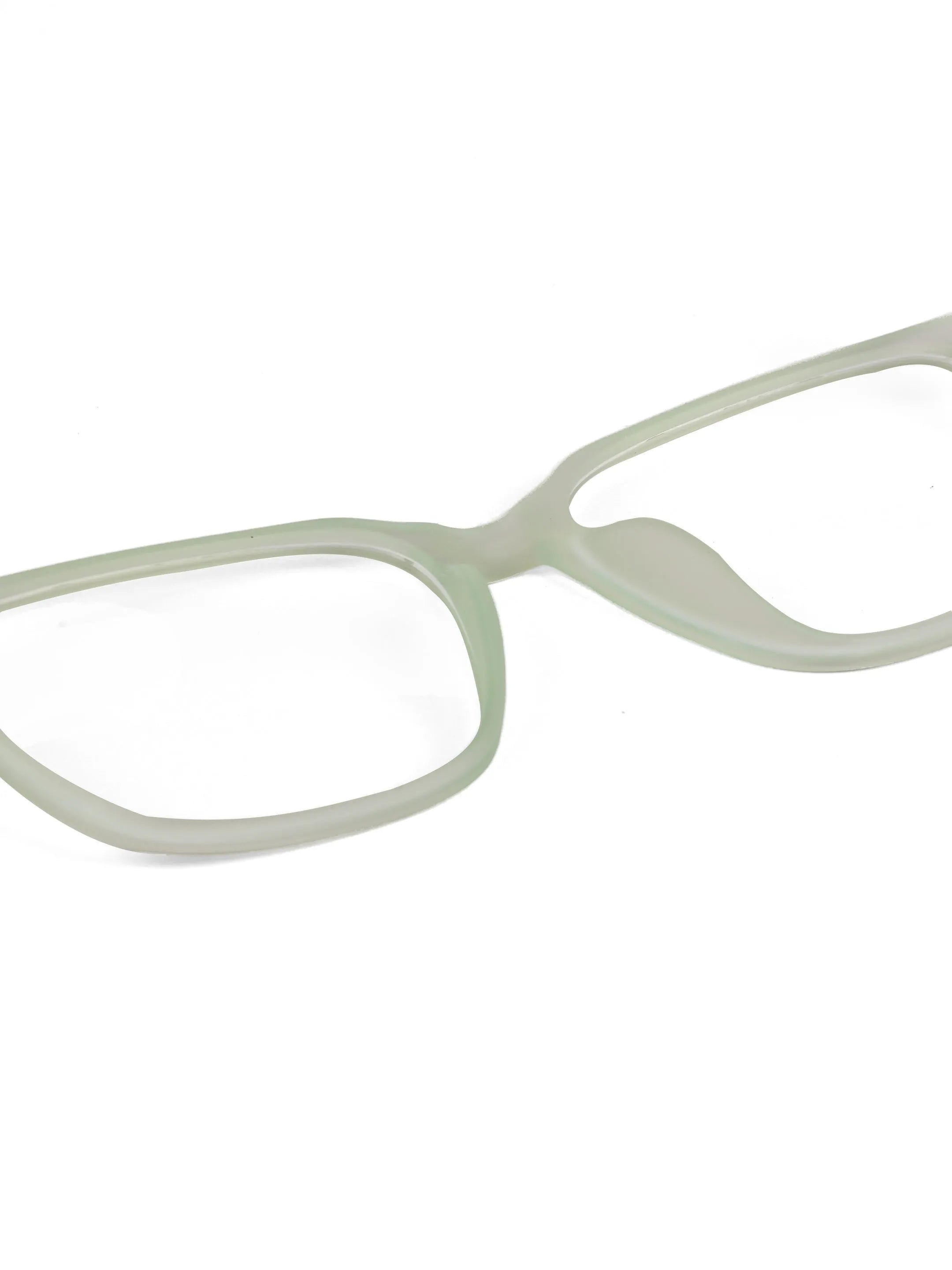 Focusly | Transparent Light Green Medium Full Rim RECTANGLE Computer Glasses for Men & Women [Blue Block]