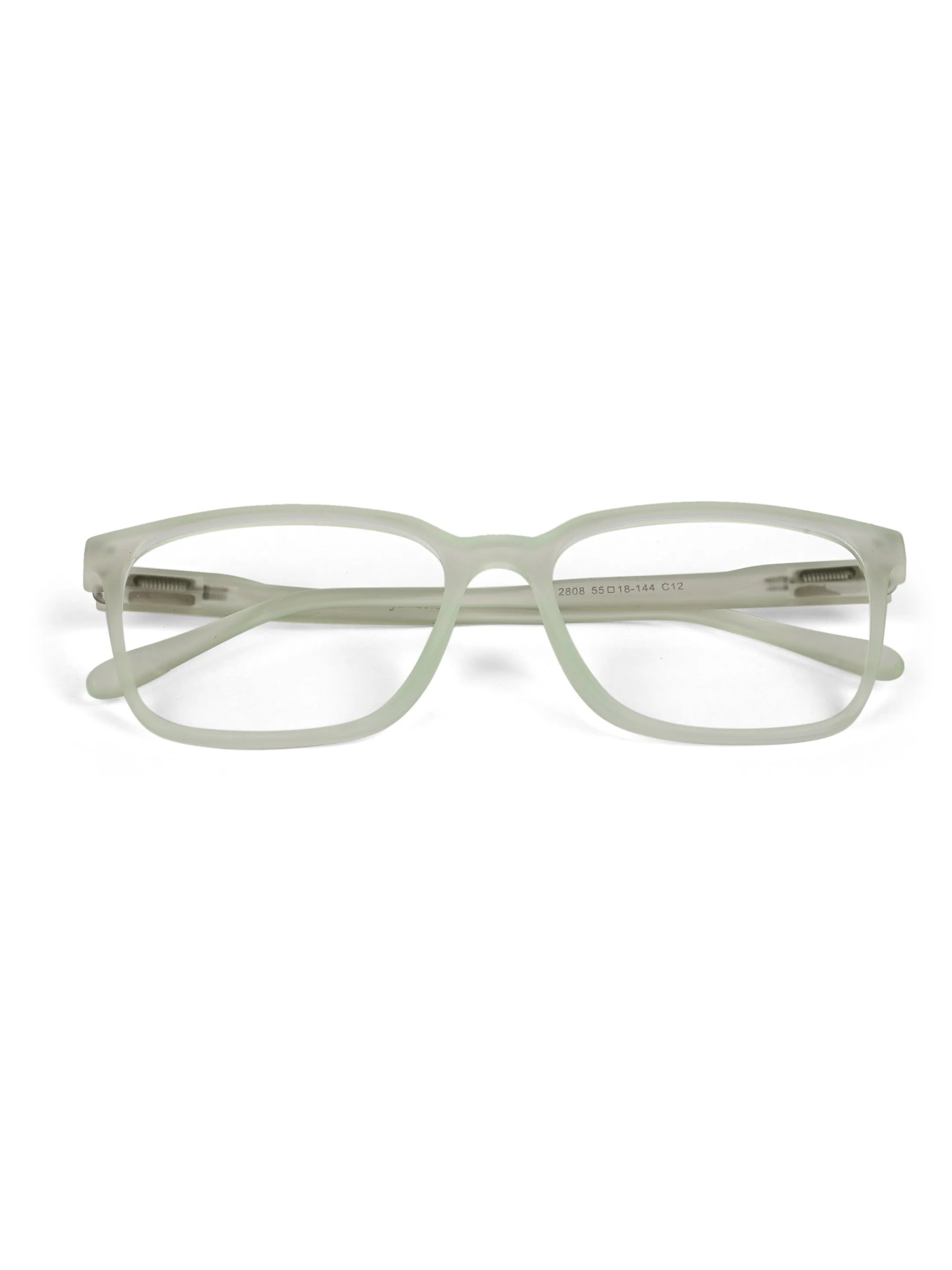 Focusly | Transparent Light Green Medium Full Rim RECTANGLE Computer Glasses for Men & Women [Blue Block]