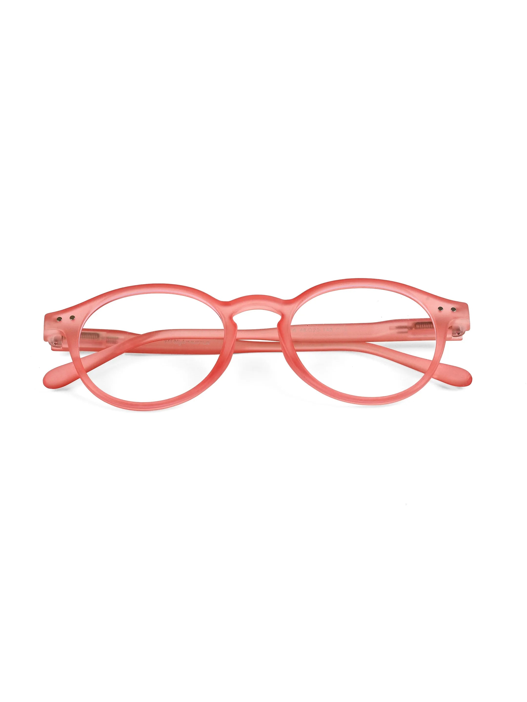 BluShield | Transparent Red Medium Full Rim CIRCLE Computer Glasses for Men & Women [Blue Block]