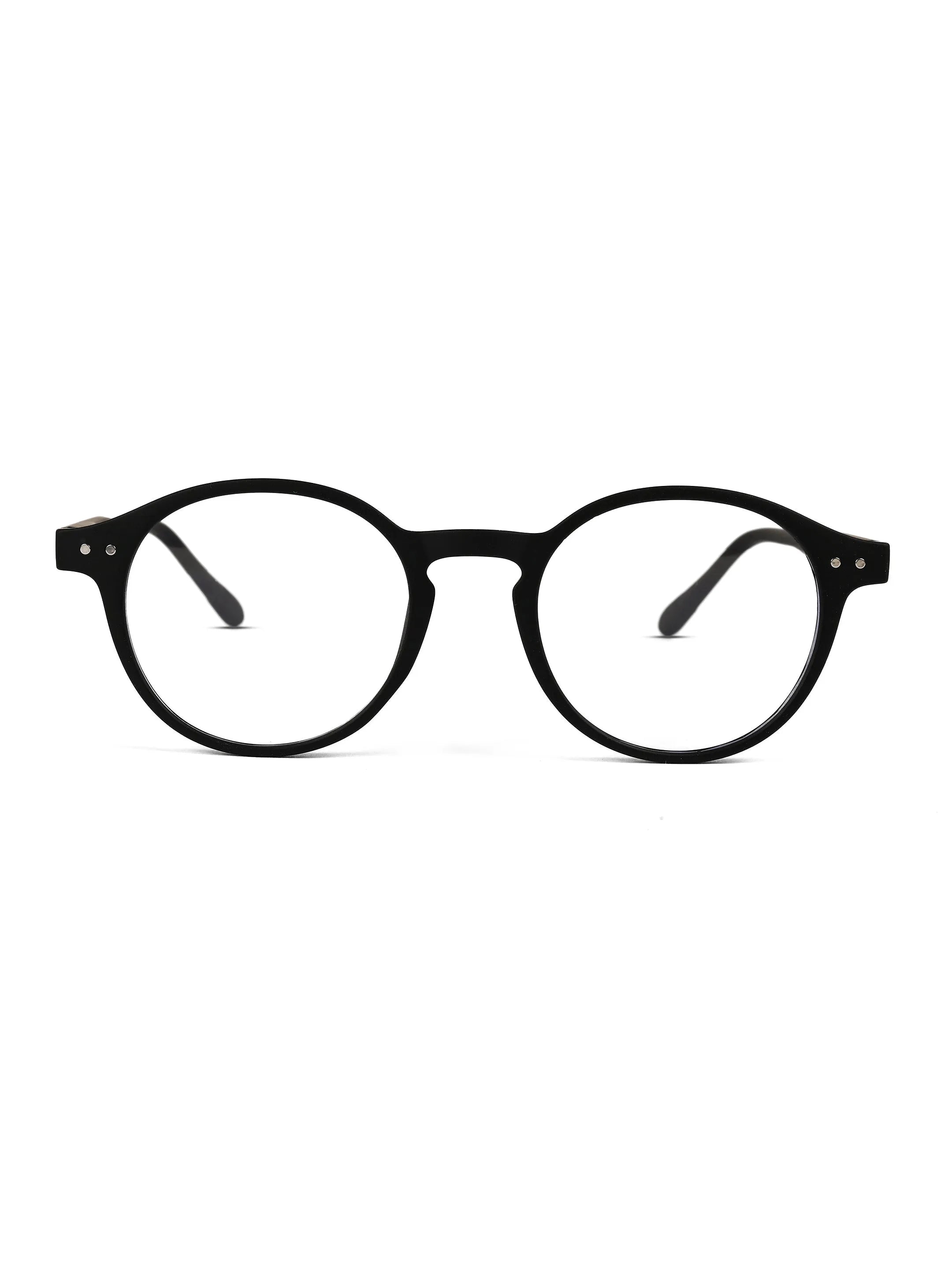 BluShield | Black Medium Full Rim CIRCLE Computer Glasses for Men & Women [Blue Block]