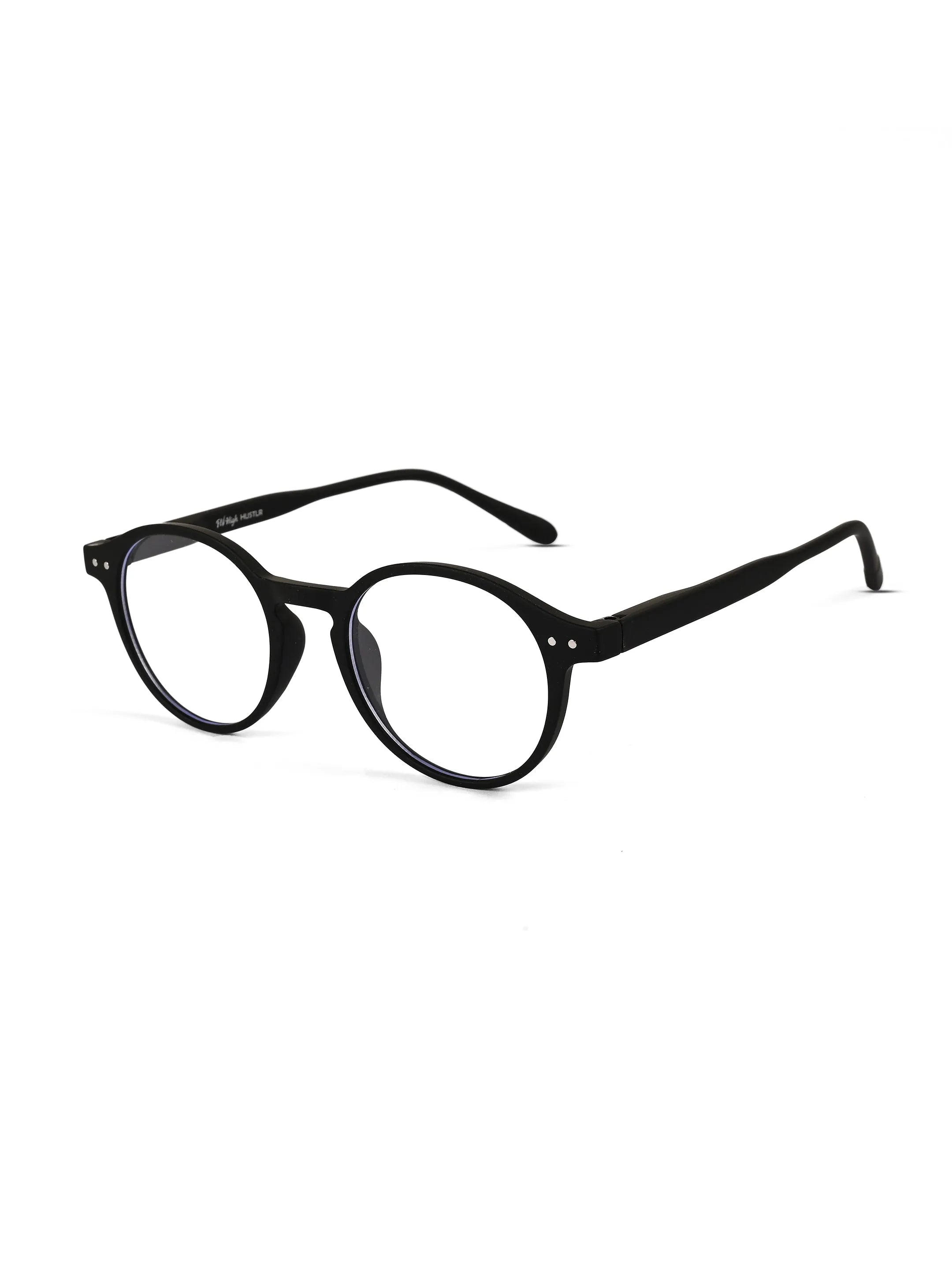BluShield | Black Medium Full Rim CIRCLE Computer Glasses for Men & Women [Blue Block]