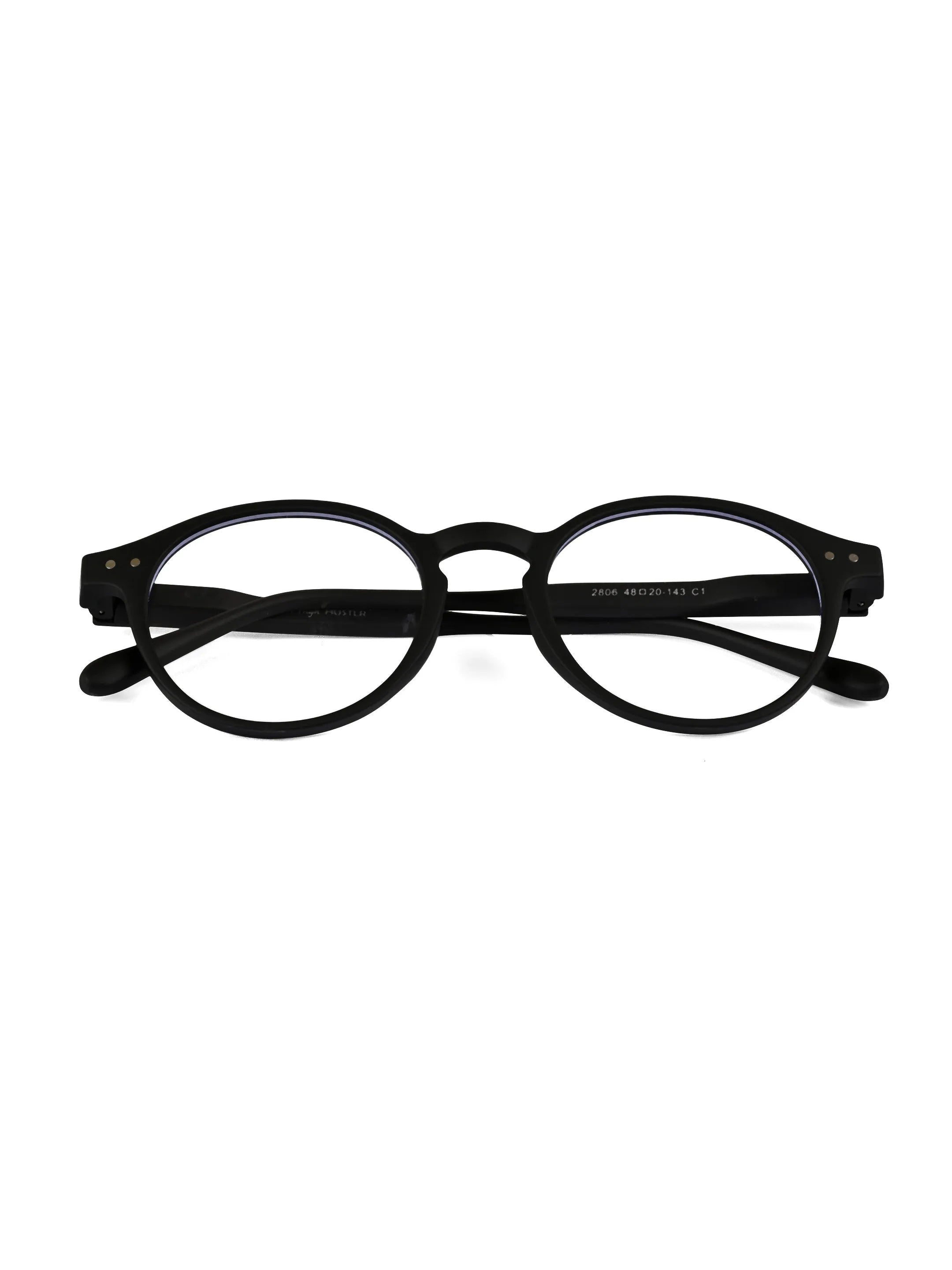 BluShield | Black Medium Full Rim CIRCLE Computer Glasses for Men & Women [Blue Block]