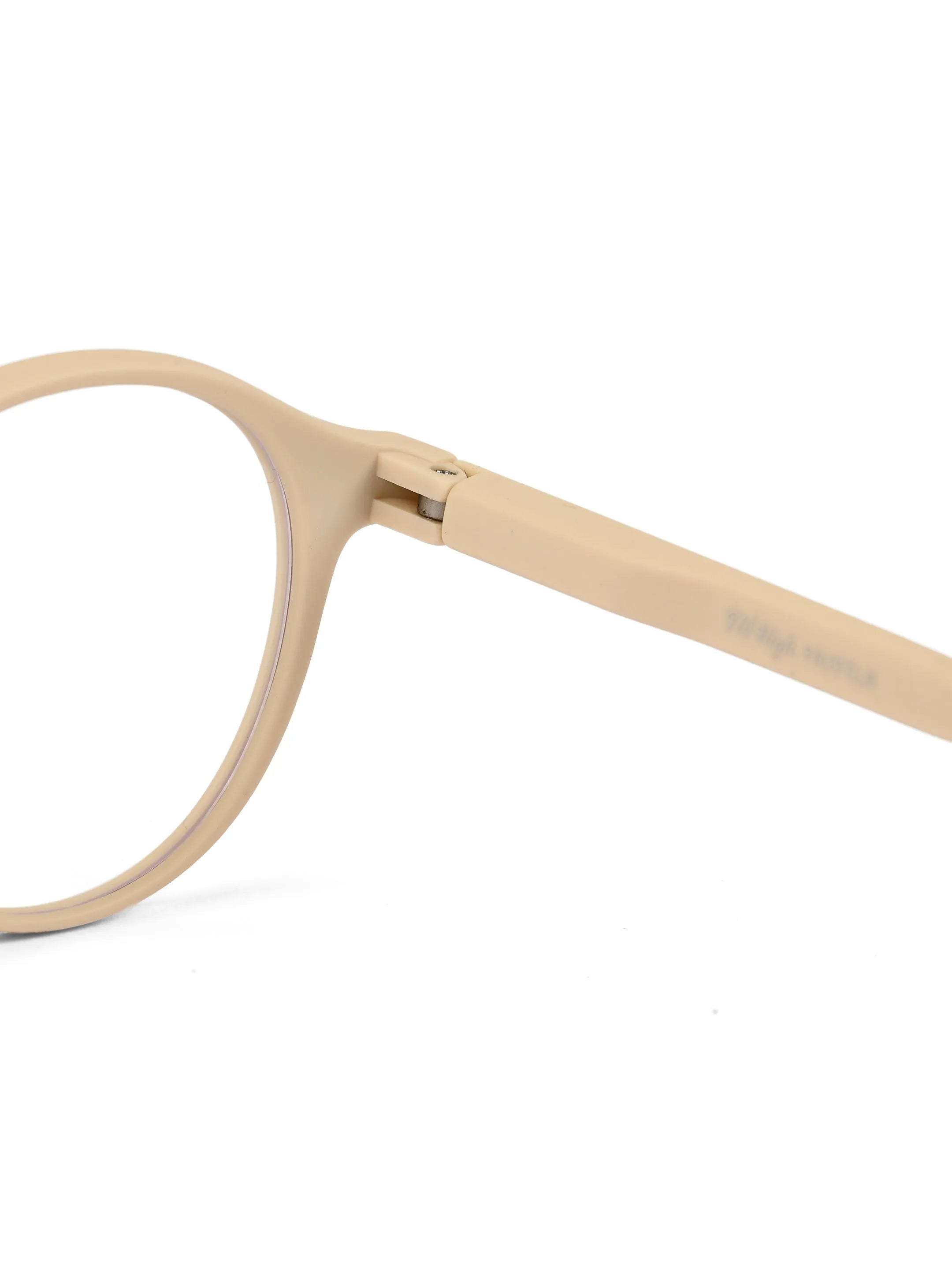 BluShield | Cream Medium Full Rim CIRCLE Computer Glasses for Men & Women [Blue Block]