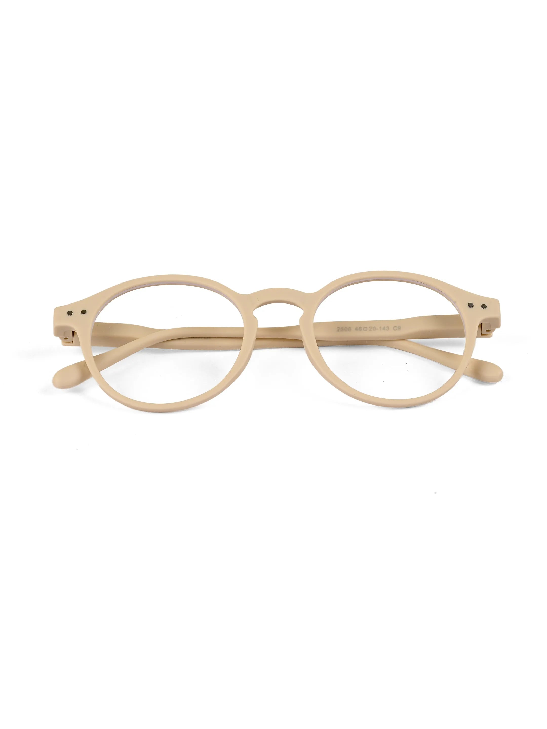 BluShield | Cream Medium Full Rim CIRCLE Computer Glasses for Men & Women [Blue Block]