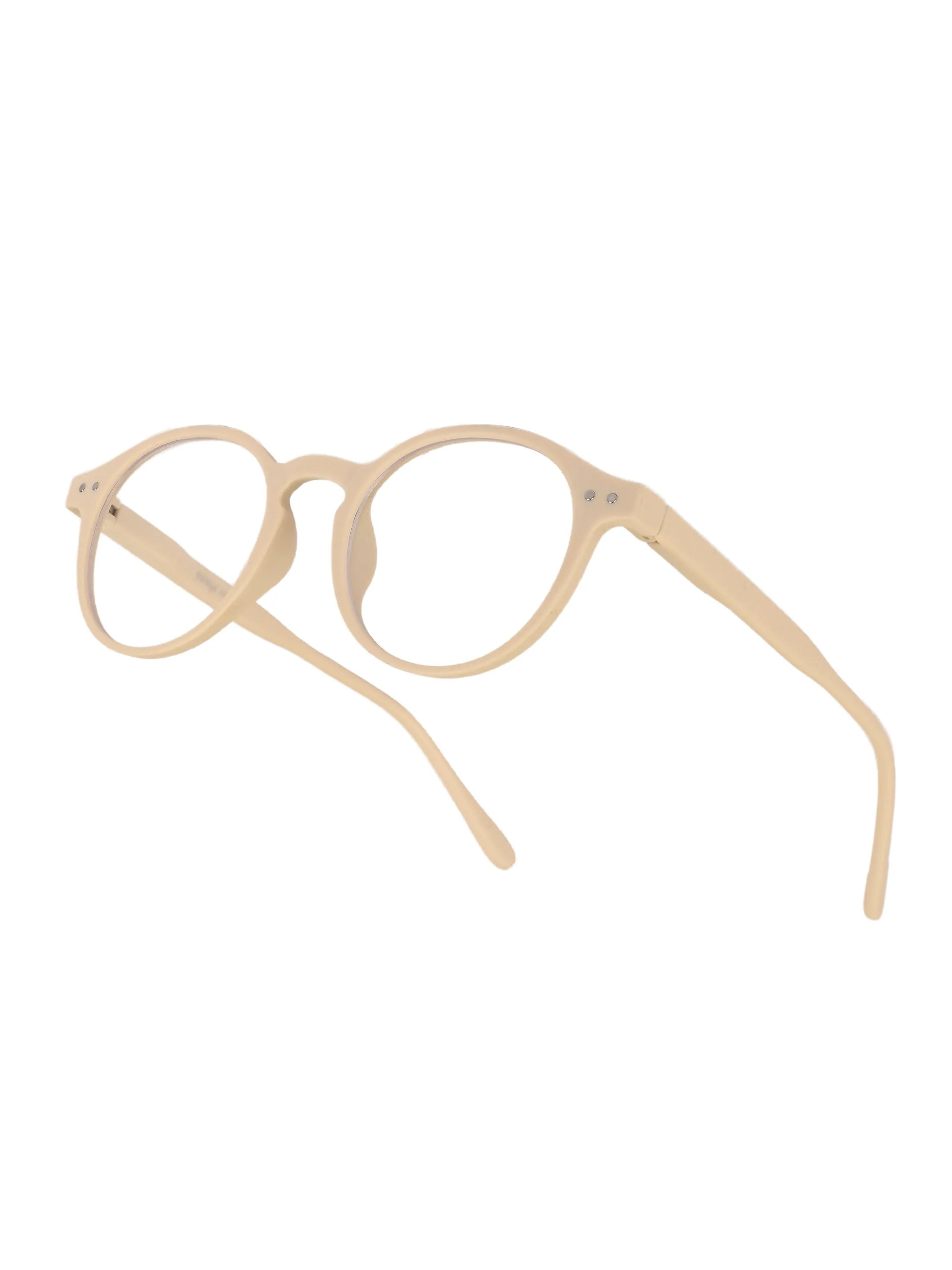 BluShield | Cream Medium Full Rim CIRCLE Computer Glasses for Men & Women [Blue Block]
