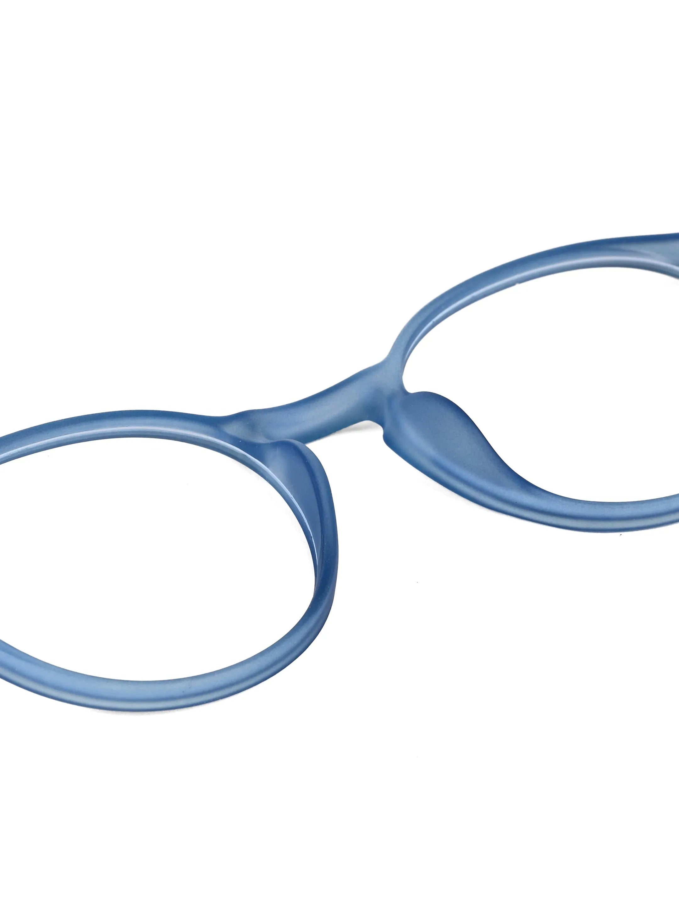 BluShield | Transparent Blue Medium Full Rim CIRCLE Computer Glasses for Men & Women [Blue Block]
