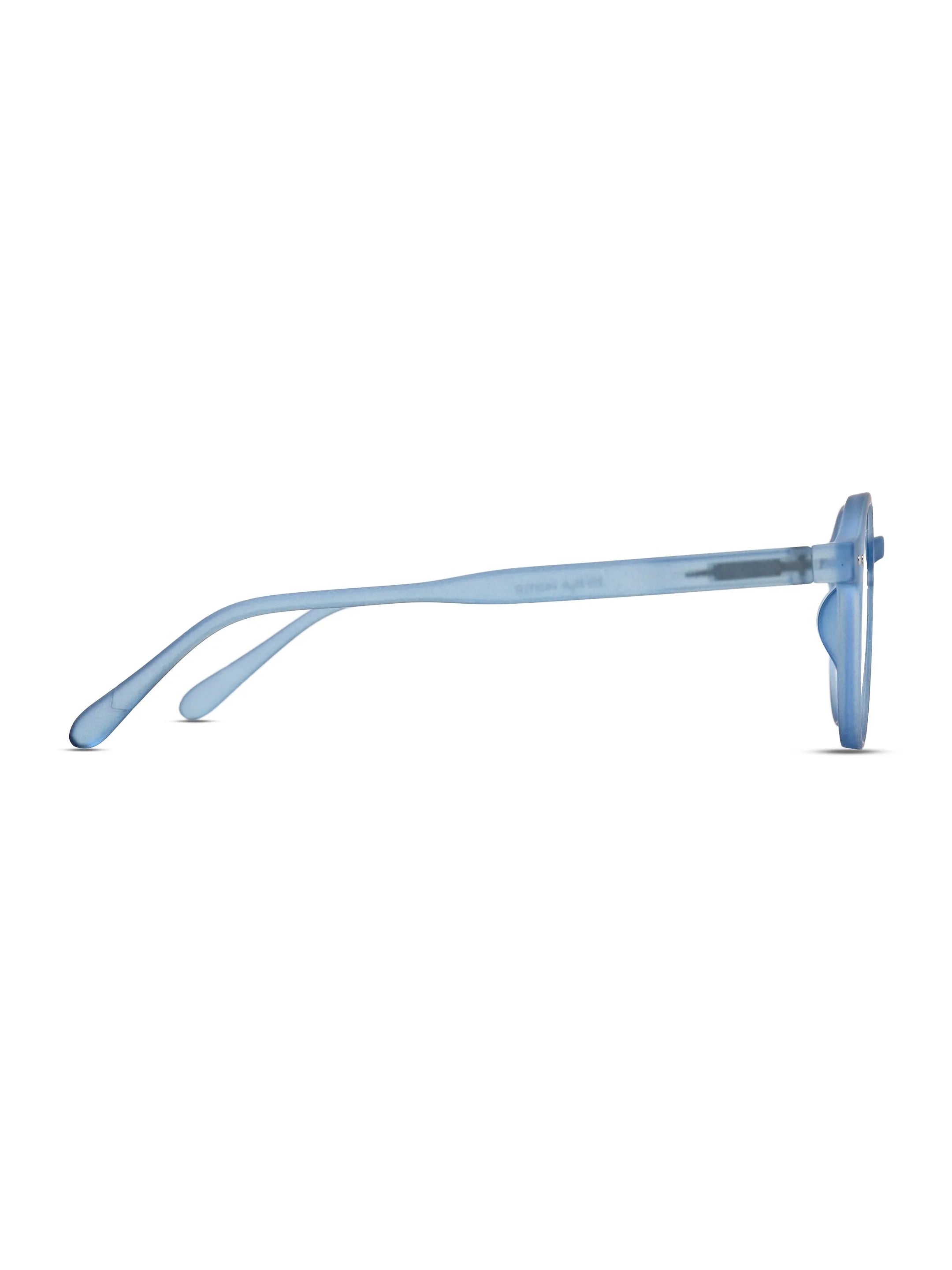 BluShield | Transparent Blue Medium Full Rim CIRCLE Computer Glasses for Men & Women [Blue Block]