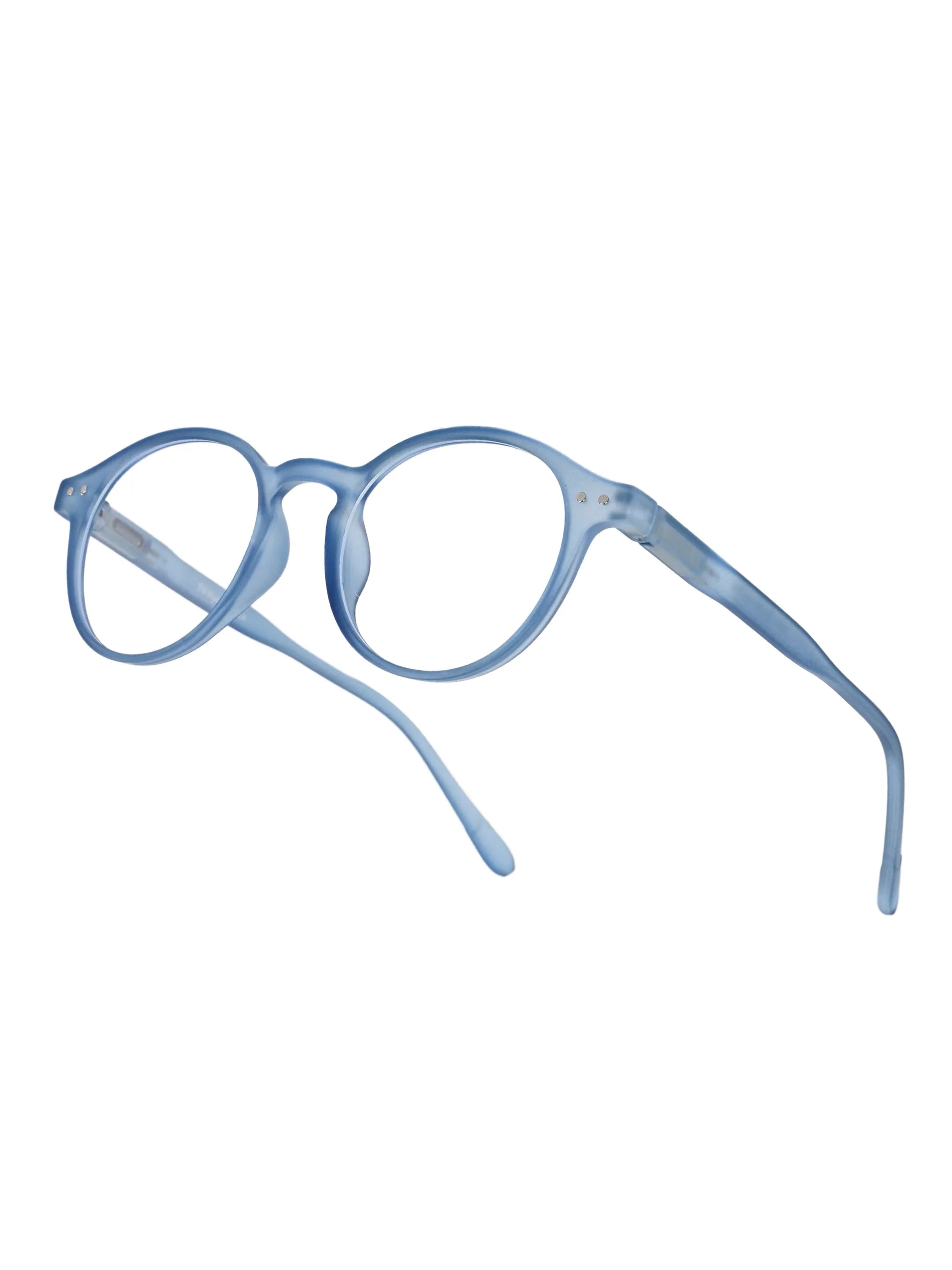 BluShield | Transparent Blue Medium Full Rim CIRCLE Computer Glasses for Men & Women [Blue Block]