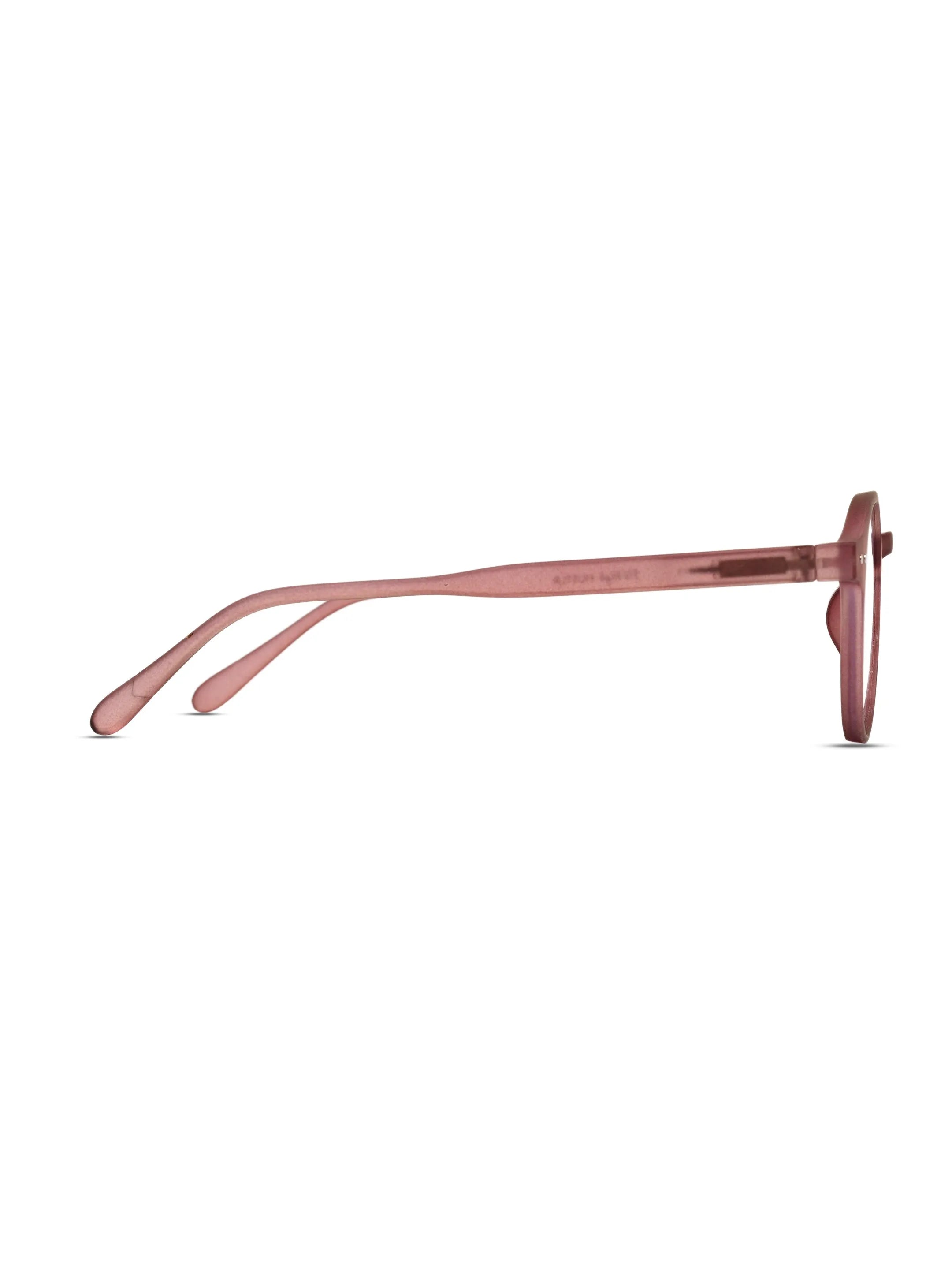 BluShield | Transparent Mate Maroon Medium Full Rim CIRCLE Computer Glasses for Men & Women [Blue Block]