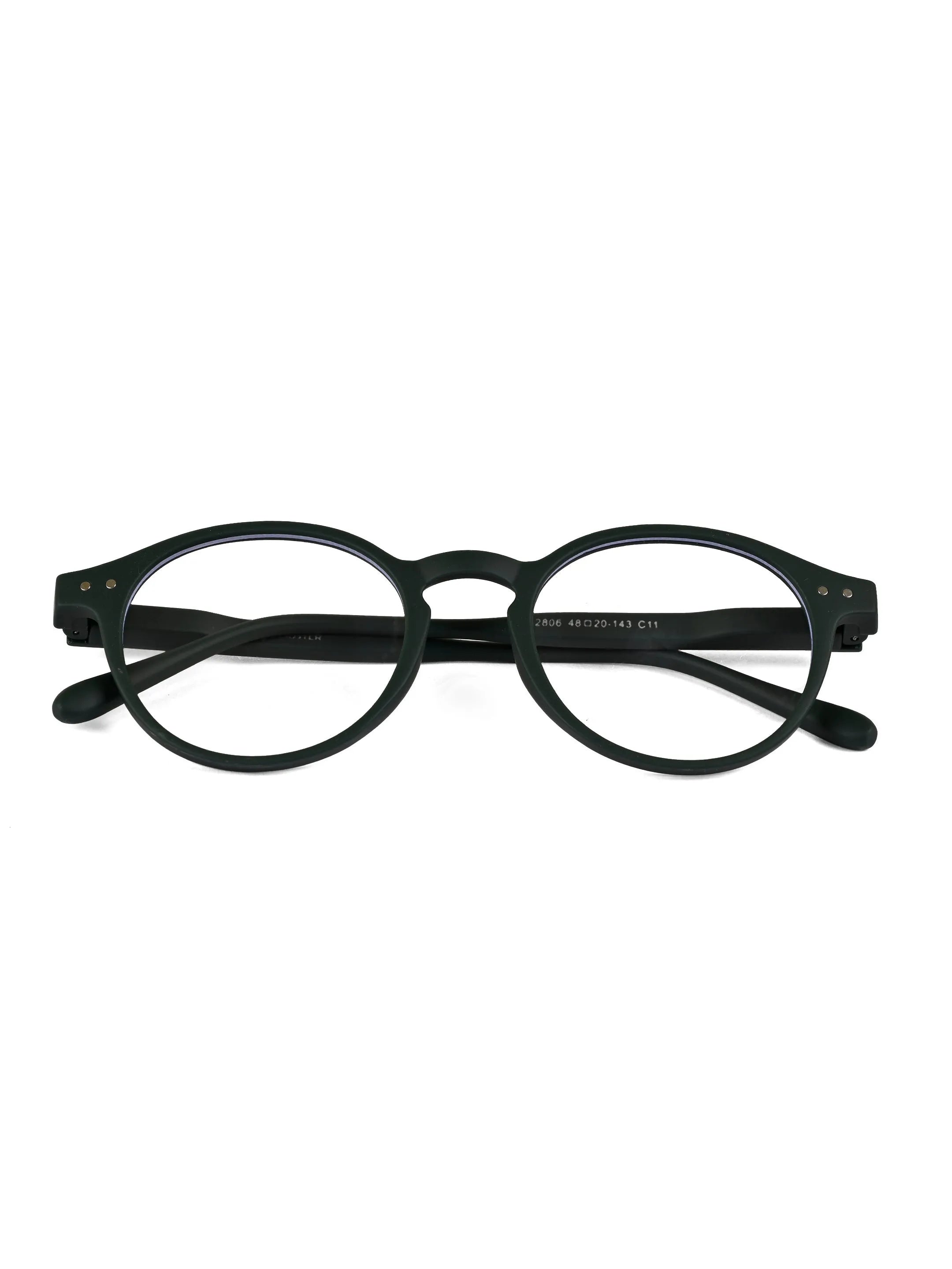 BluShield | Green Medium Full Rim CIRCLE Computer Glasses for Men & Women [Blue Block]
