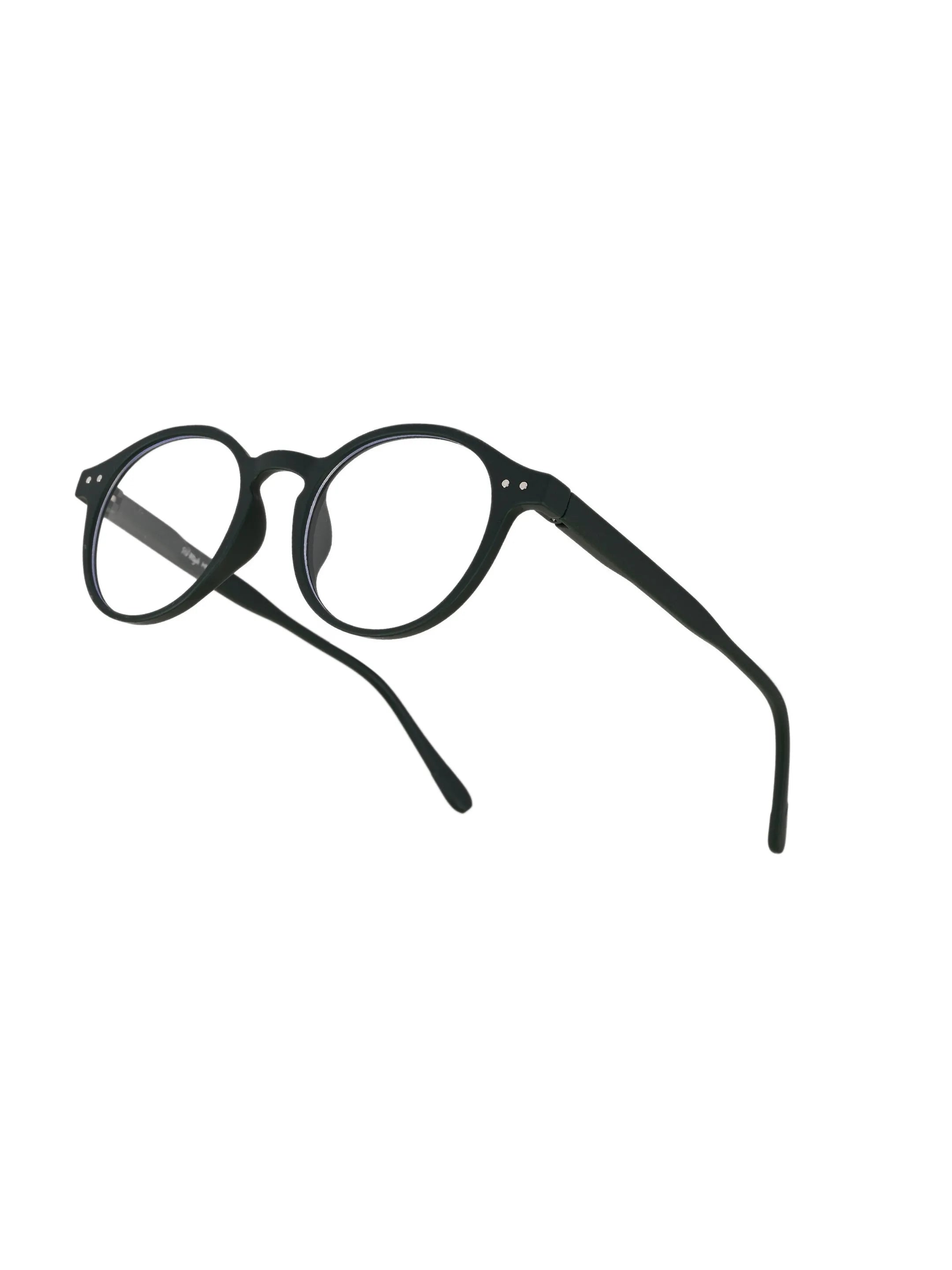 BluShield | Green Medium Full Rim CIRCLE Computer Glasses for Men & Women [Blue Block]