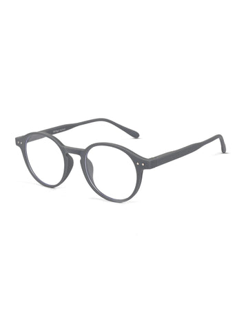 BluShield | Grey Medium Full Rim CIRCLE Computer Glasses for Men & Women [Blue Block]