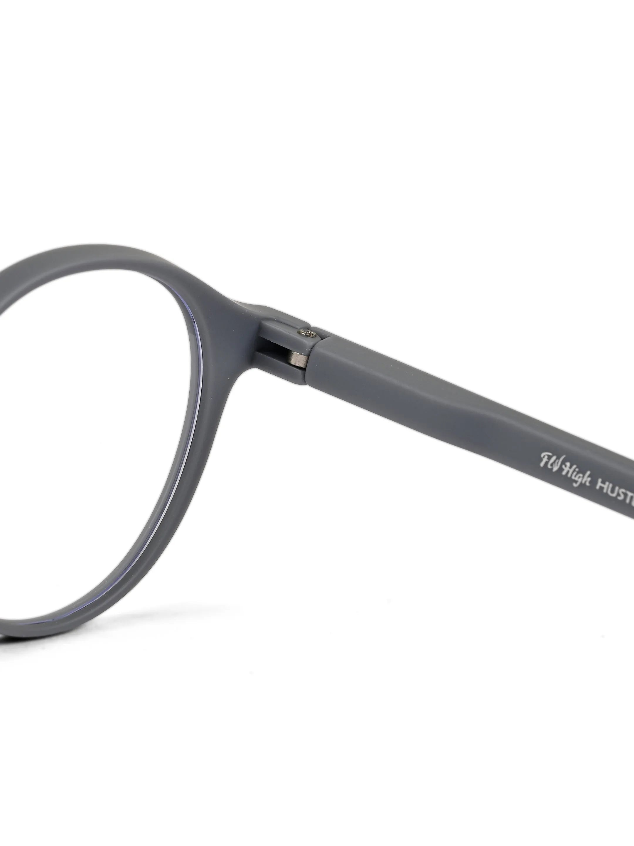 BluShield | Grey Medium Full Rim CIRCLE Computer Glasses for Men & Women [Blue Block]