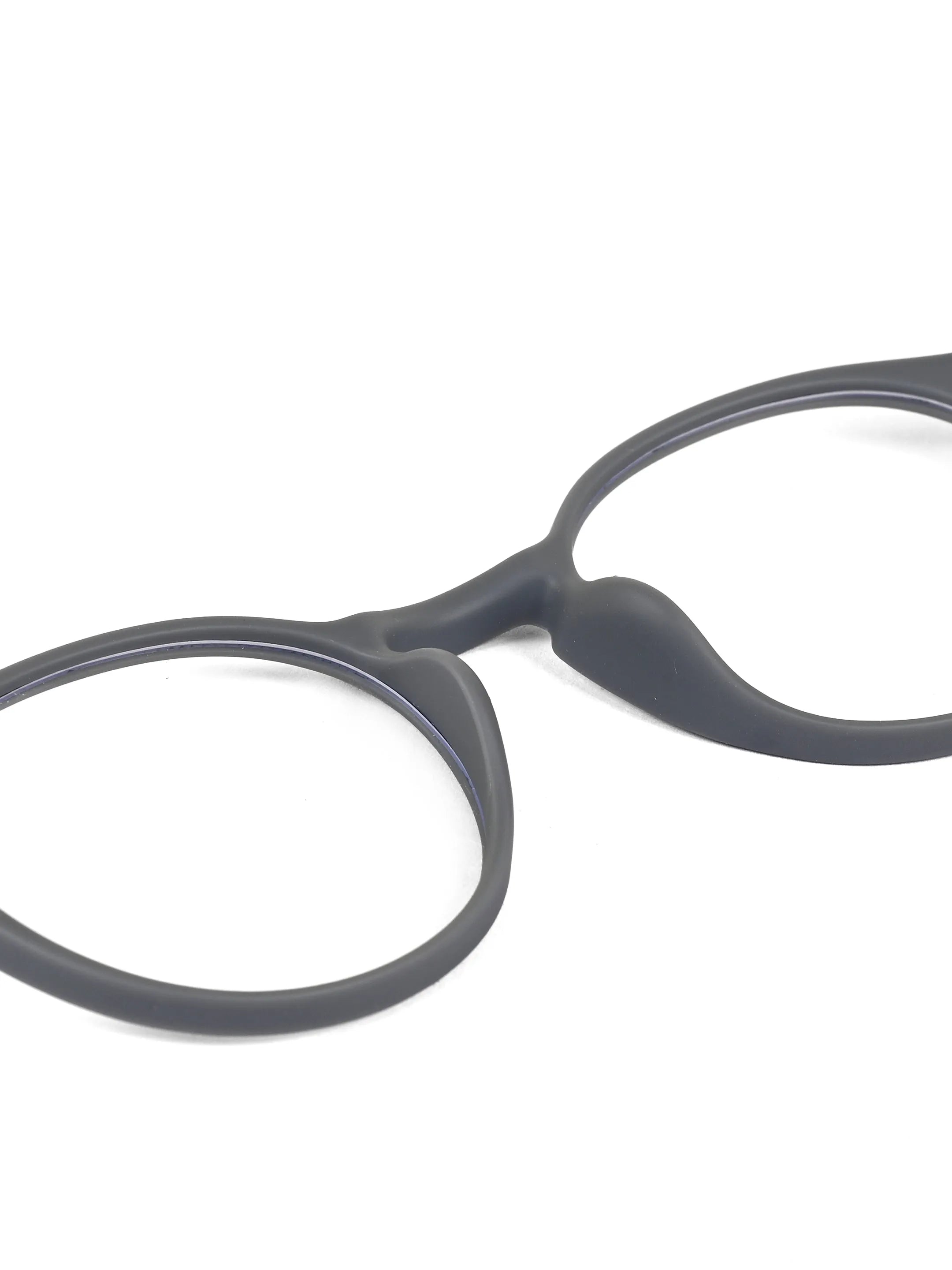 BluShield | Grey Medium Full Rim CIRCLE Computer Glasses for Men & Women [Blue Block]