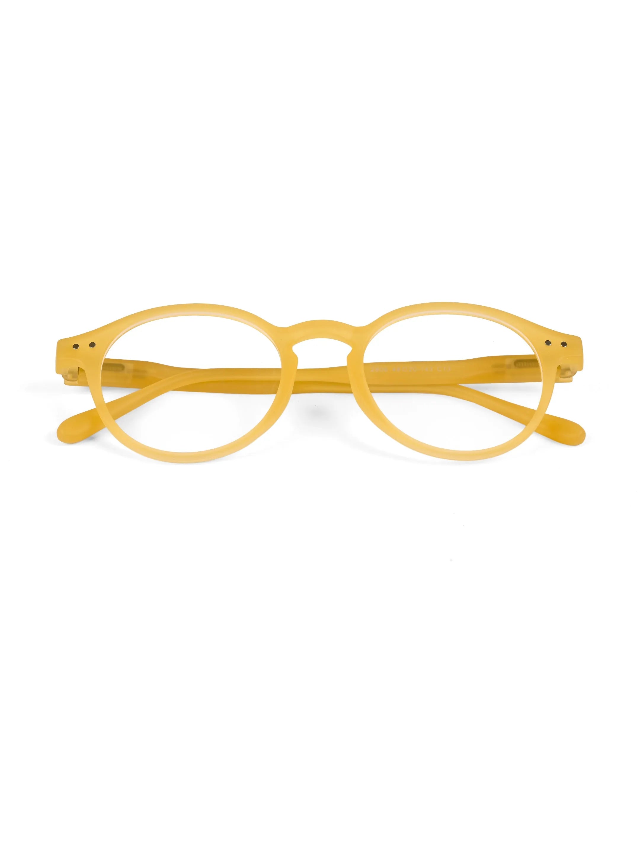 BluShield | Transparent Orange Medium Full Rim CIRCLE Computer Glasses for Men & Women [Blue Block]