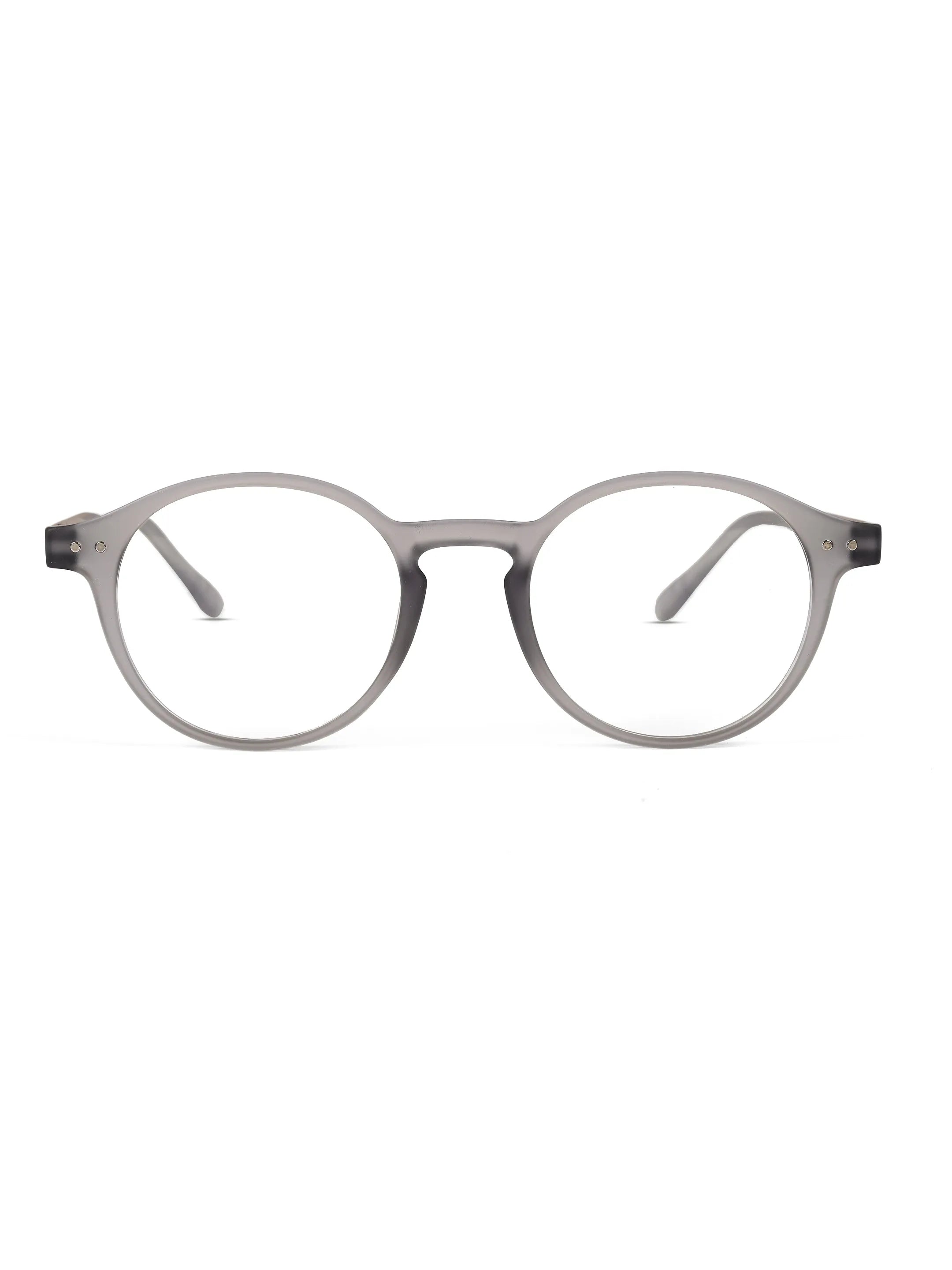 BluShield | Transparent Smoke Medium Full Rim CIRCLE Computer Glasses for Men & Women [Blue Block]