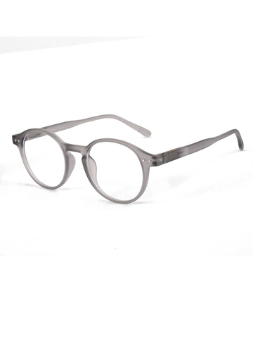 BluShield | Transparent Smoke Medium Full Rim CIRCLE Computer Glasses for Men & Women [Blue Block]