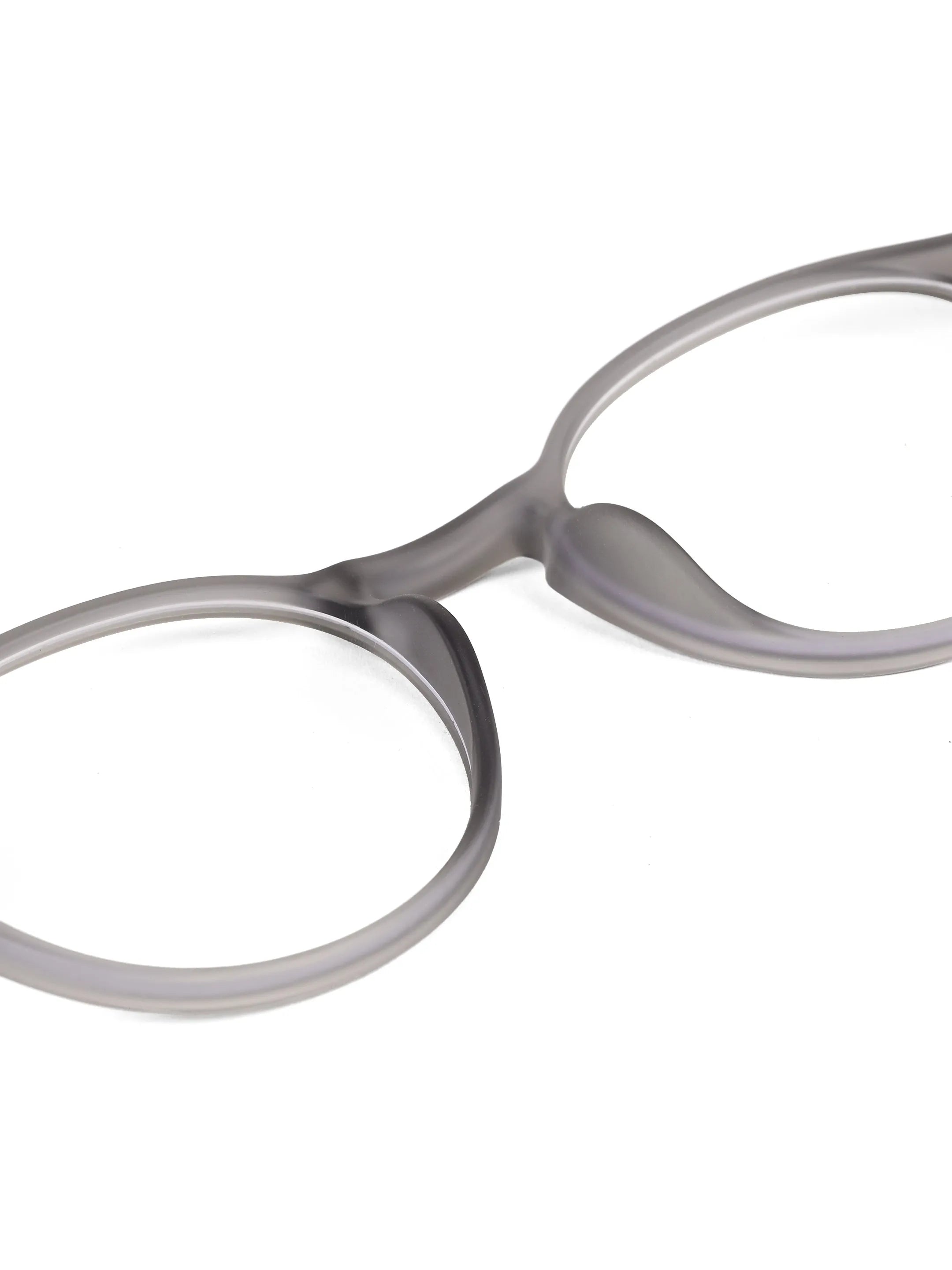 BluShield | Transparent Smoke Medium Full Rim CIRCLE Computer Glasses for Men & Women [Blue Block]