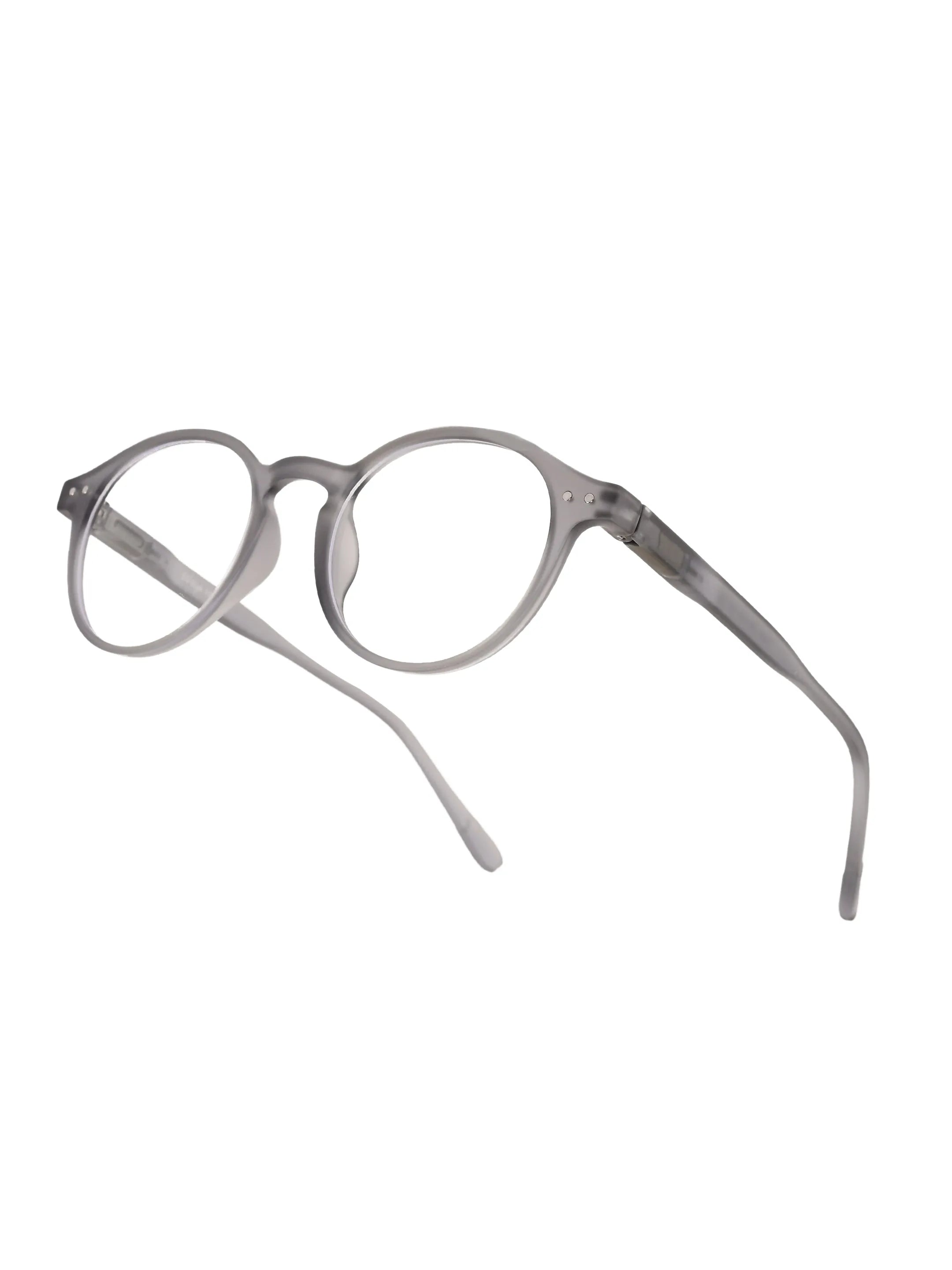 BluShield | Transparent Smoke Medium Full Rim CIRCLE Computer Glasses for Men & Women [Blue Block]