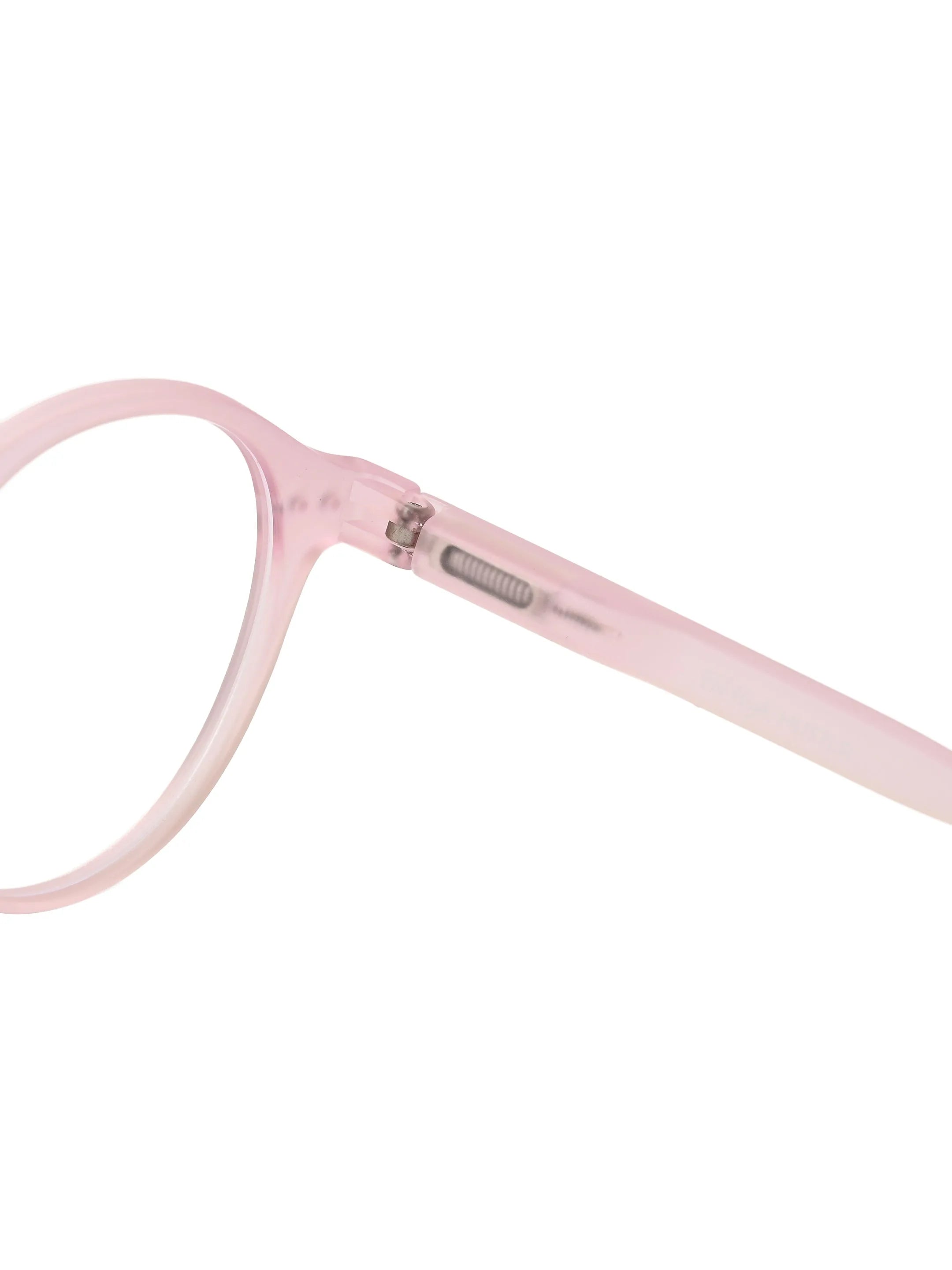 BluShield | Transparent Baby Pink Medium Full Rim CIRCLE Computer Glasses for Men & Women [Blue Block]