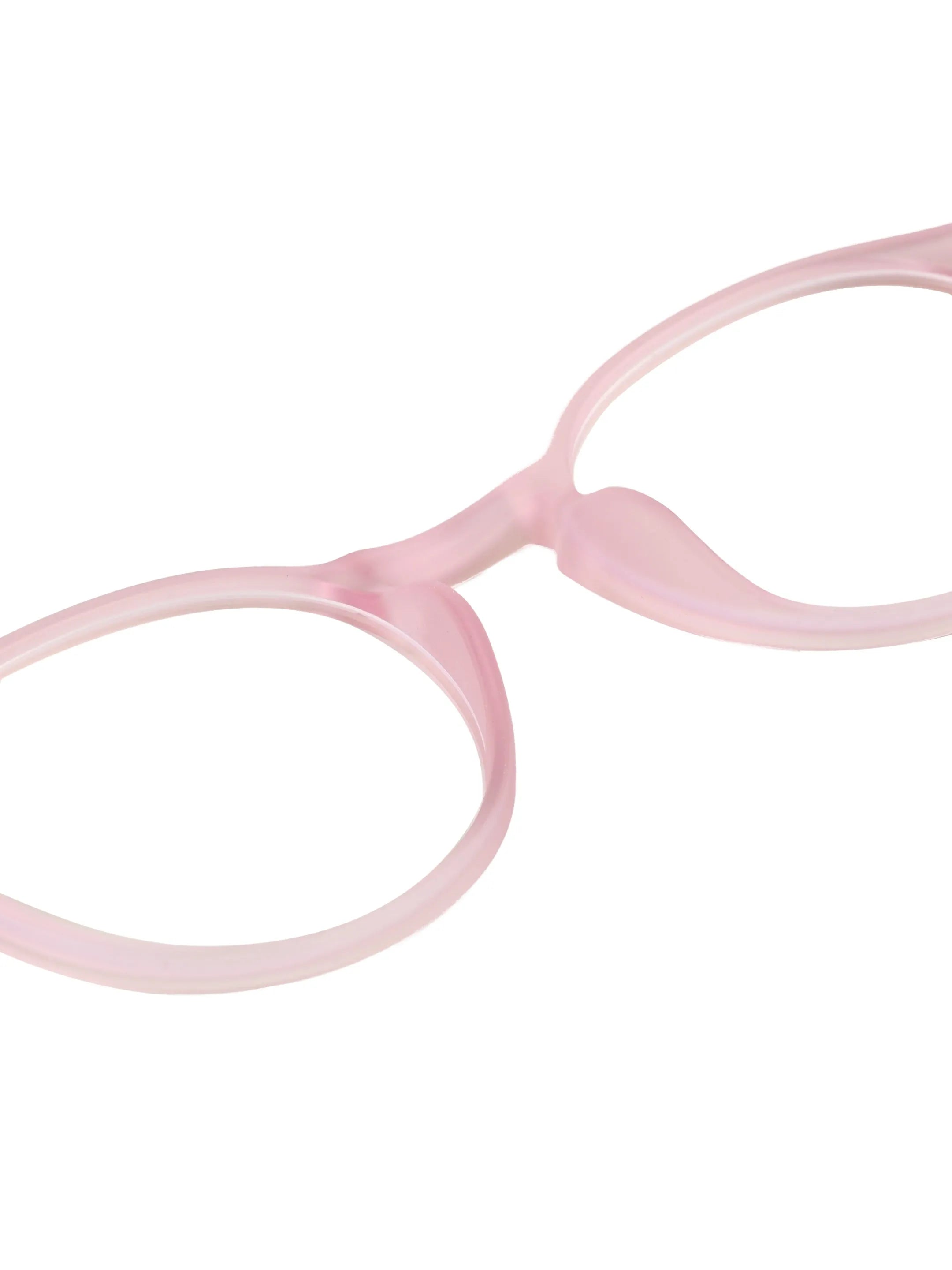 BluShield | Transparent Baby Pink Medium Full Rim CIRCLE Computer Glasses for Men & Women [Blue Block]