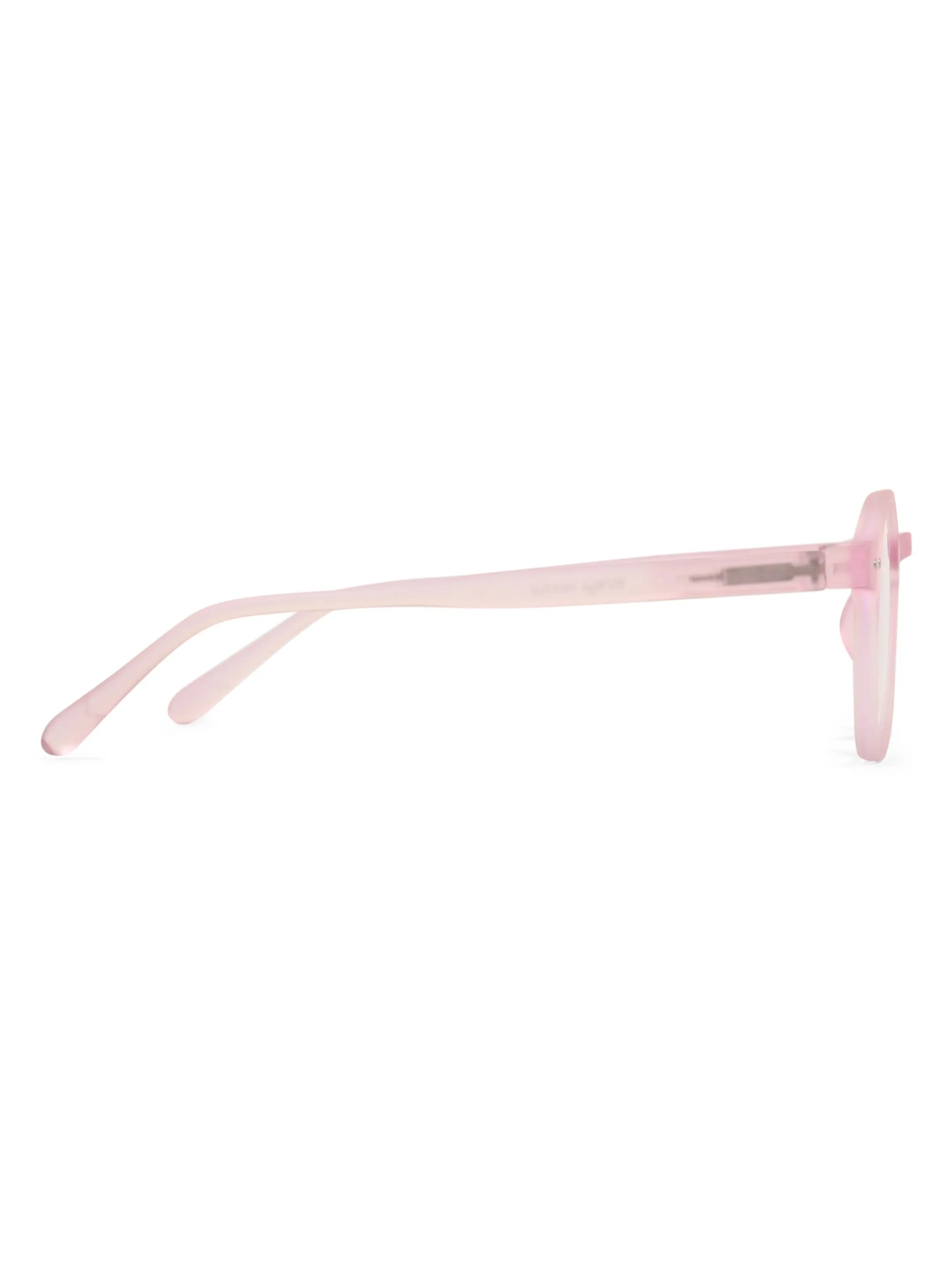 BluShield | Transparent Baby Pink Medium Full Rim CIRCLE Computer Glasses for Men & Women [Blue Block]