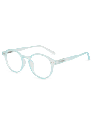 BluShield | Transparent Skyblue Medium Full Rim CIRCLE Computer Glasses for Men & Women [Blue Block]