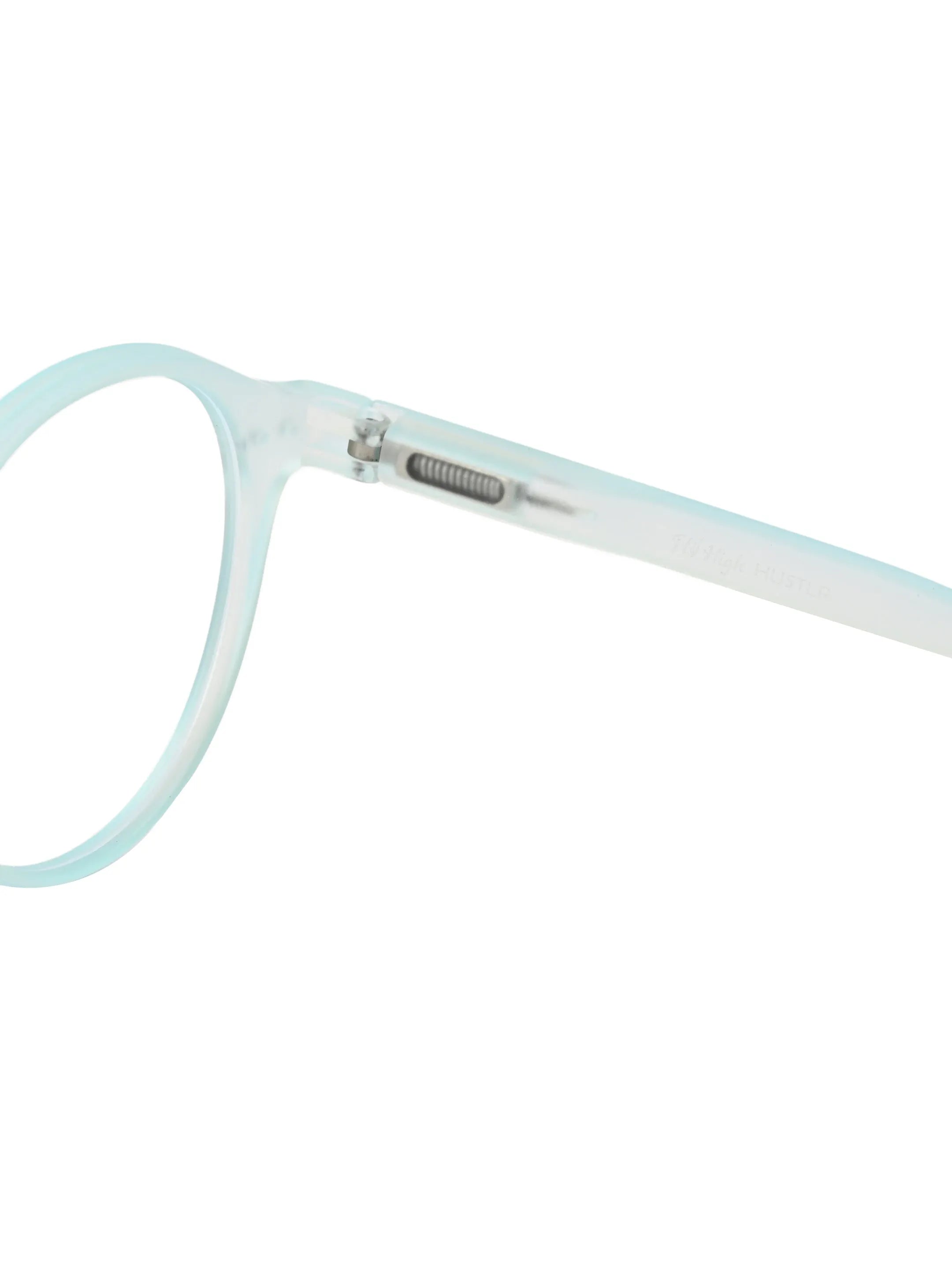 BluShield | Transparent Skyblue Medium Full Rim CIRCLE Computer Glasses for Men & Women [Blue Block]