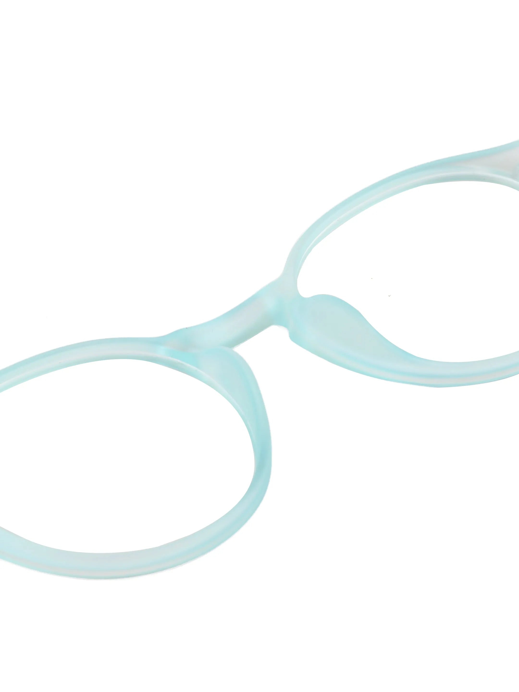 BluShield | Transparent Skyblue Medium Full Rim CIRCLE Computer Glasses for Men & Women [Blue Block]